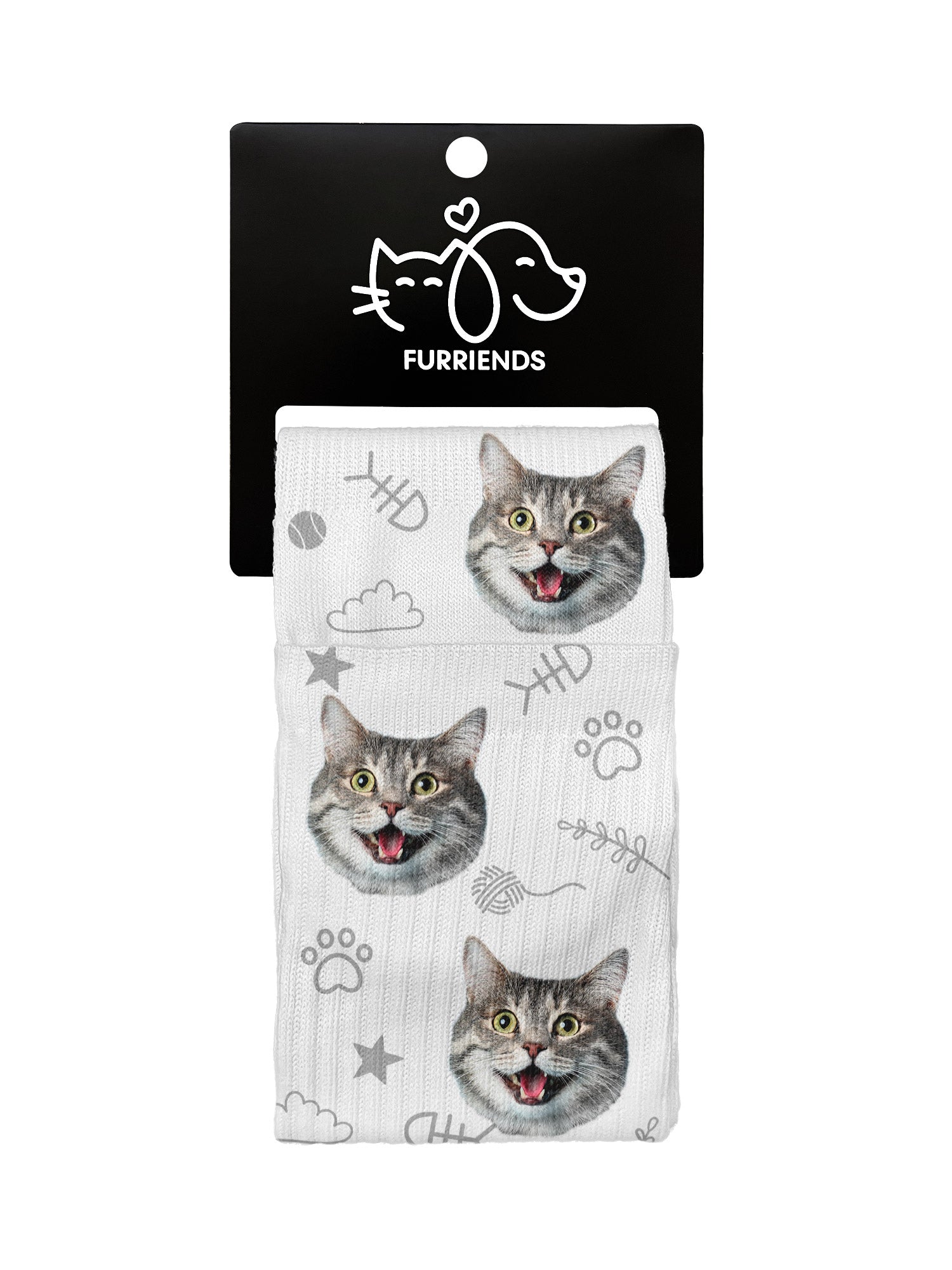 Custom Cat Face Crew Socks