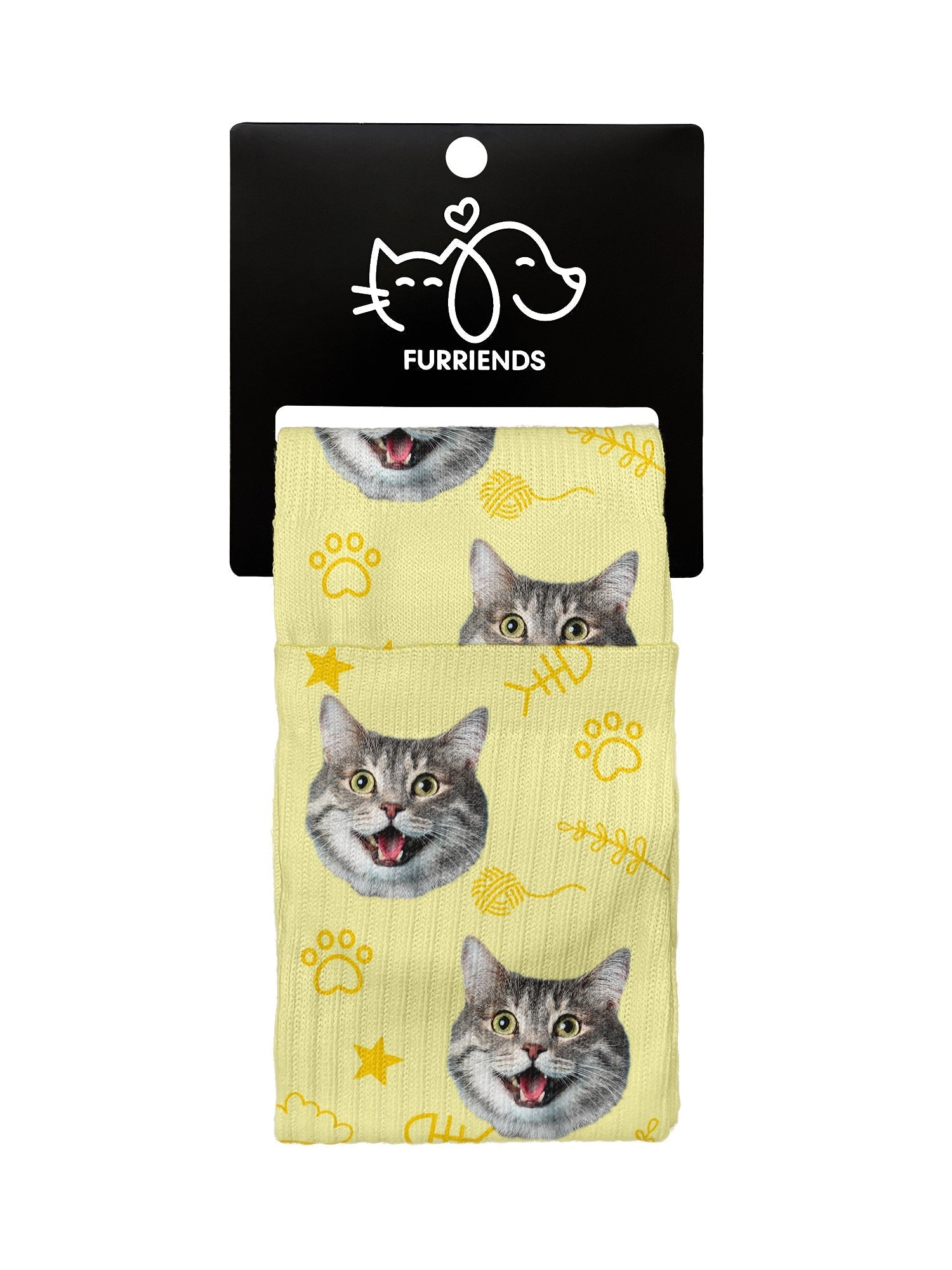 Custom Cat Face Crew Socks