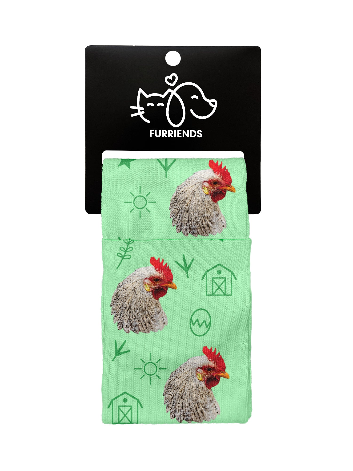 Custom Chicken Face Crew Socks