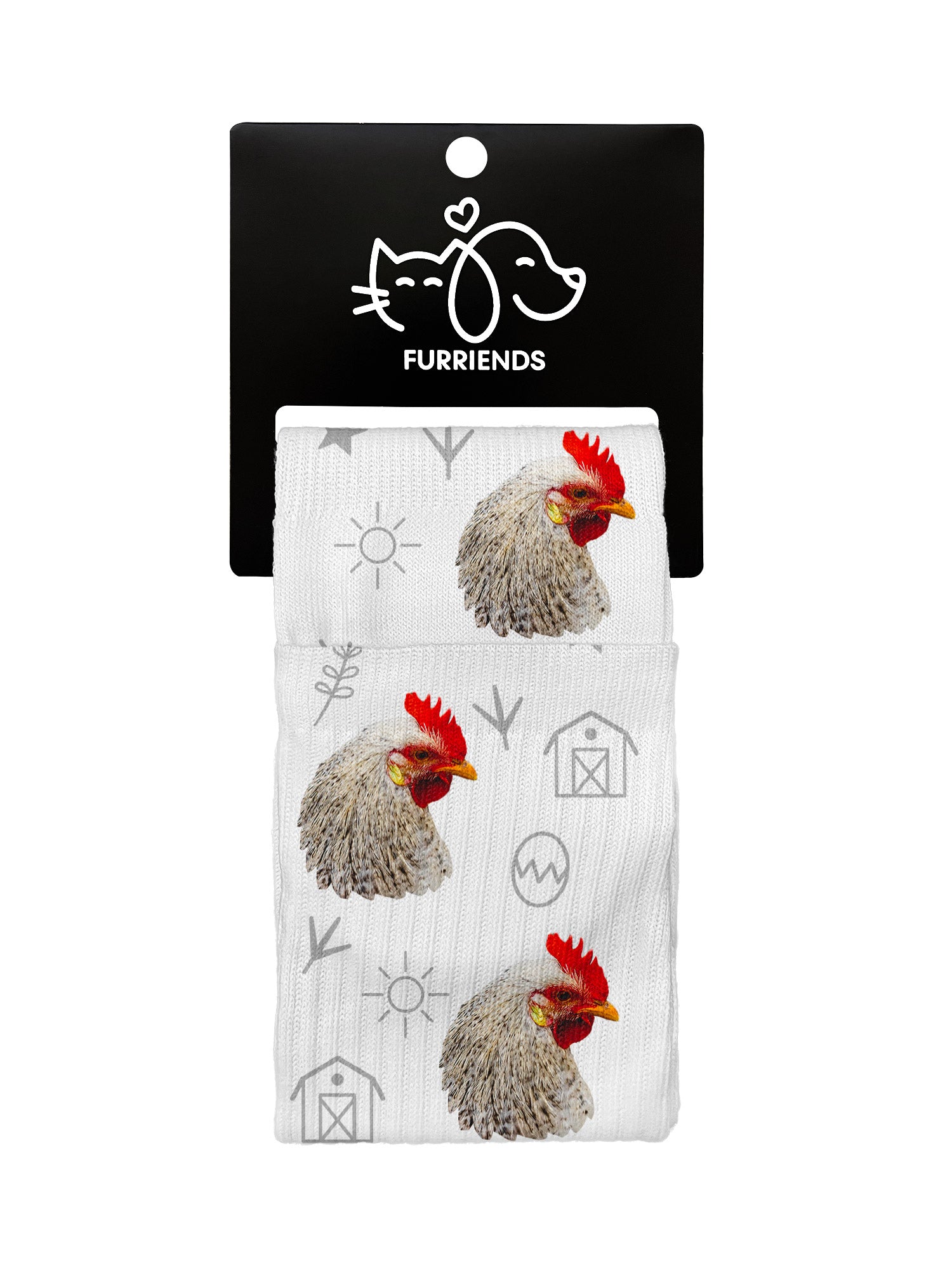 Custom Chicken Face Crew Socks