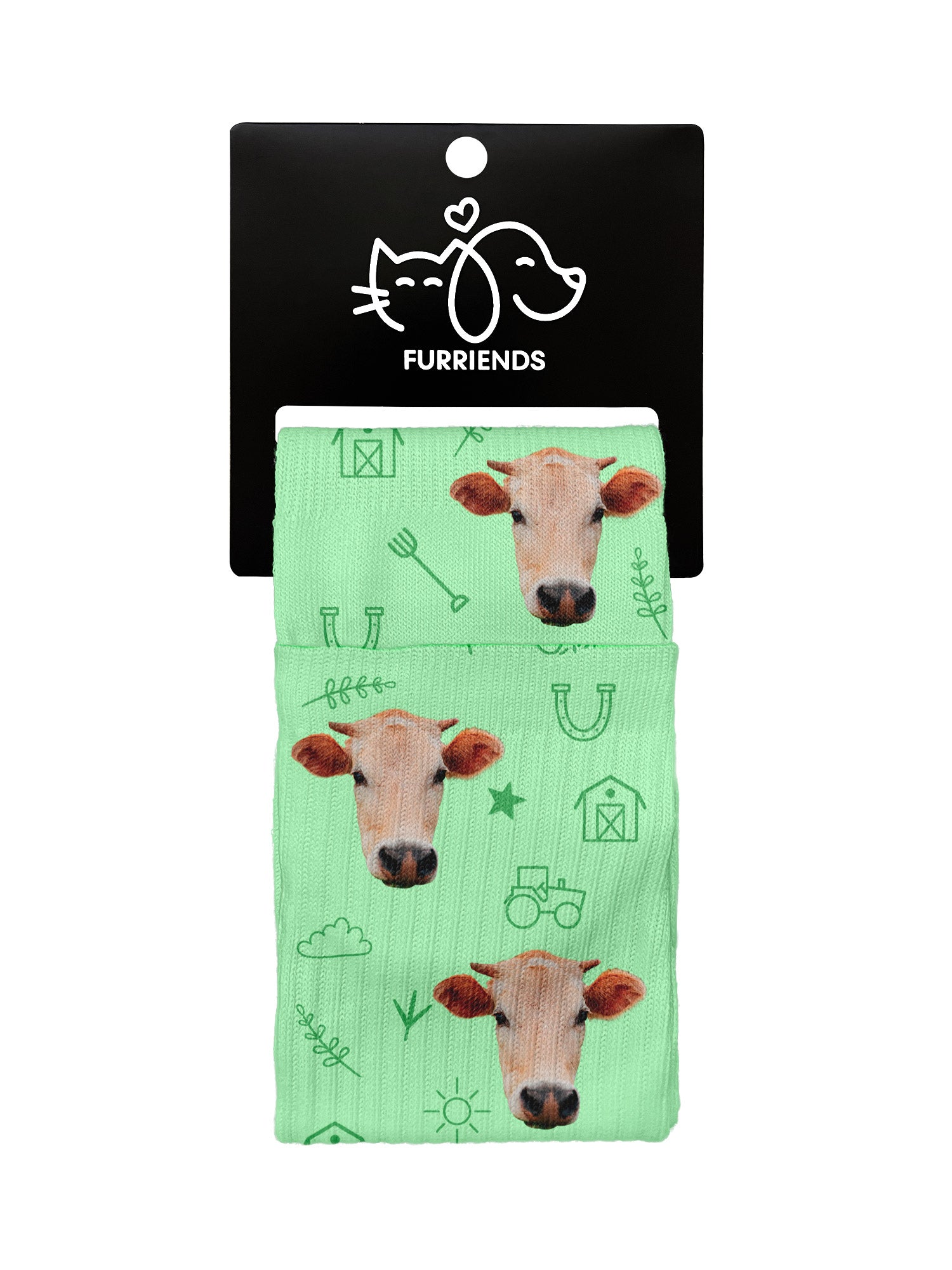 Custom Farm Animal Face Crew Socks