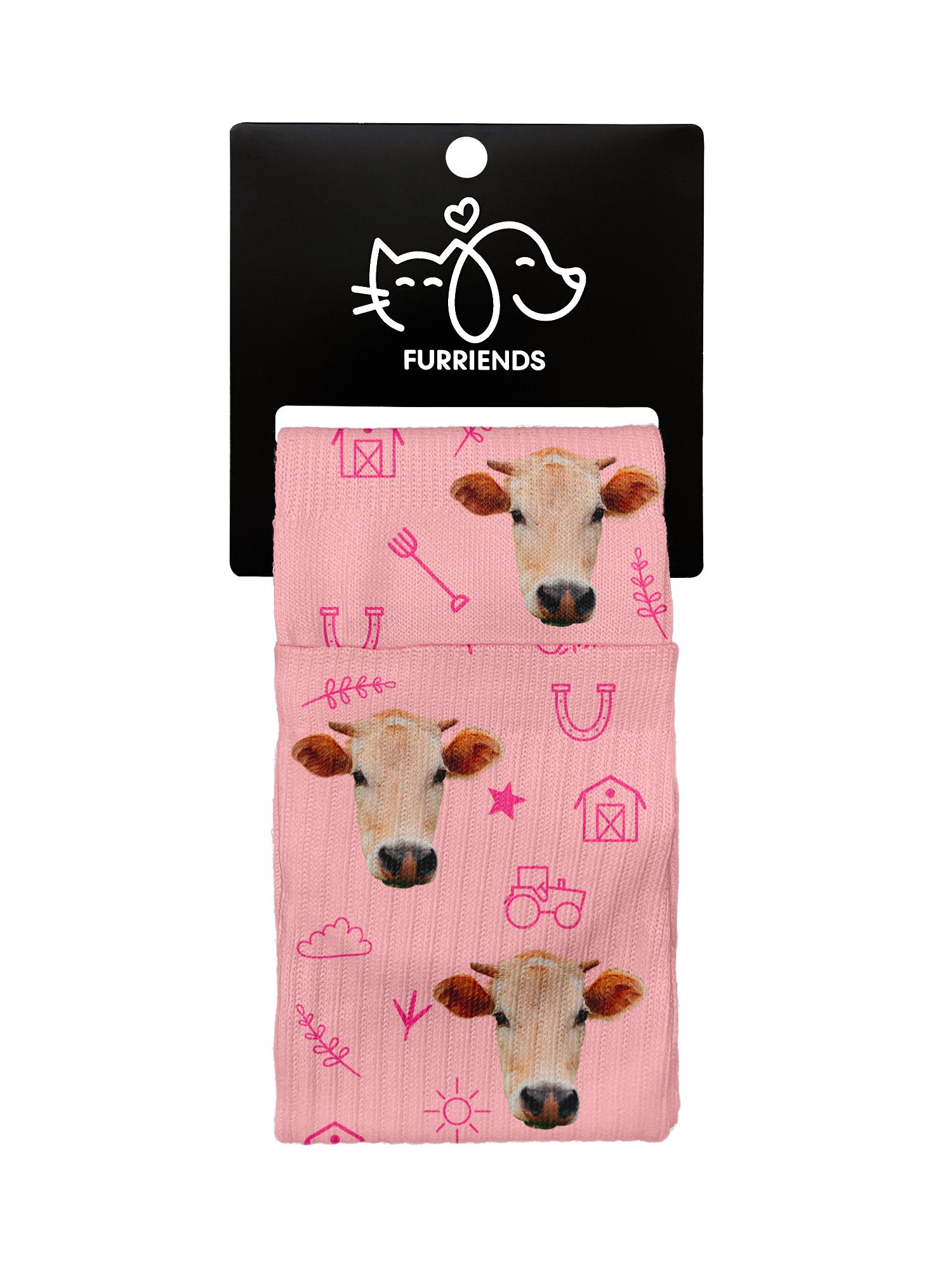 Custom Farm Animal Face Crew Socks