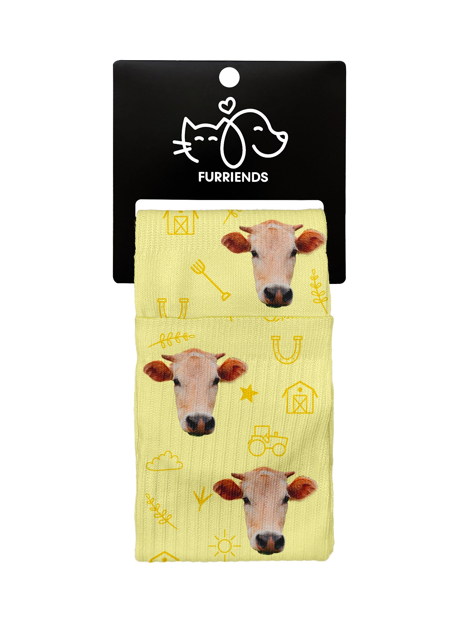 Custom Farm Animal Face Crew Socks