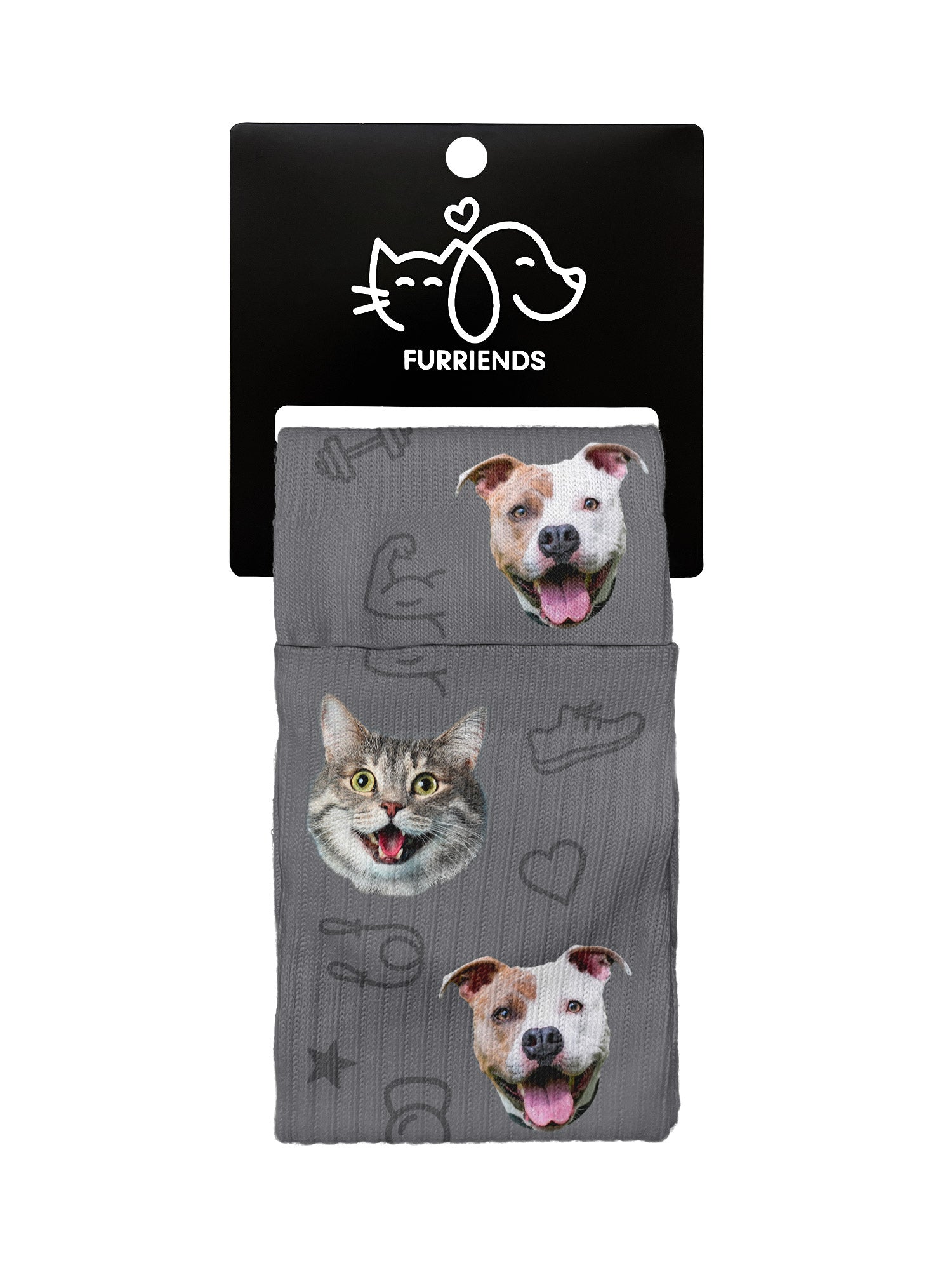 Custom Gym Theme Pet Face Crew Socks