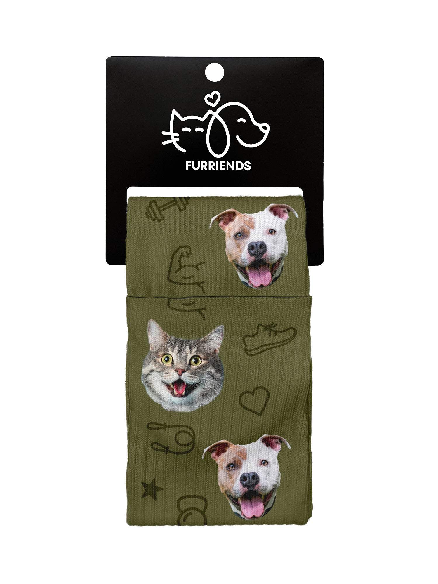 Custom Pet Face Gym Theme Crew Socks