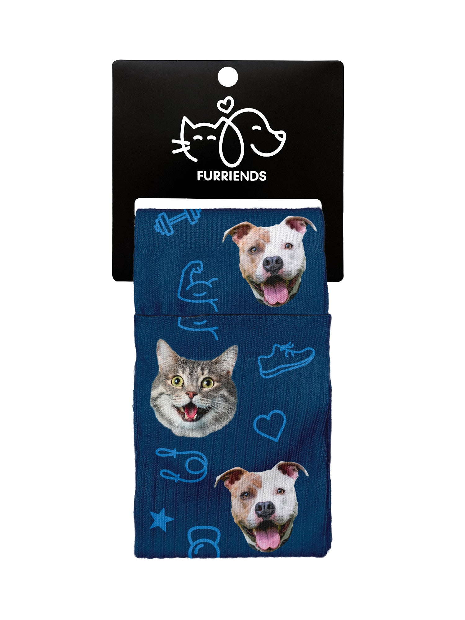 Custom Pet Face Gym Theme Crew Socks