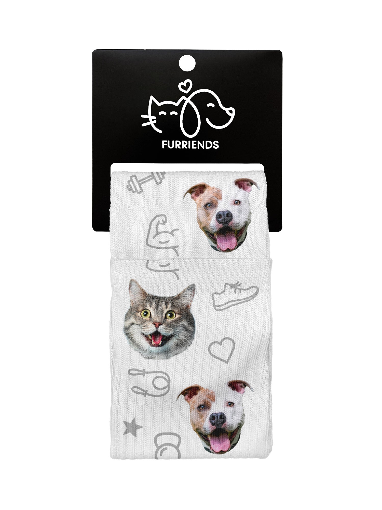 Custom Gym Theme Pet Face Crew Socks