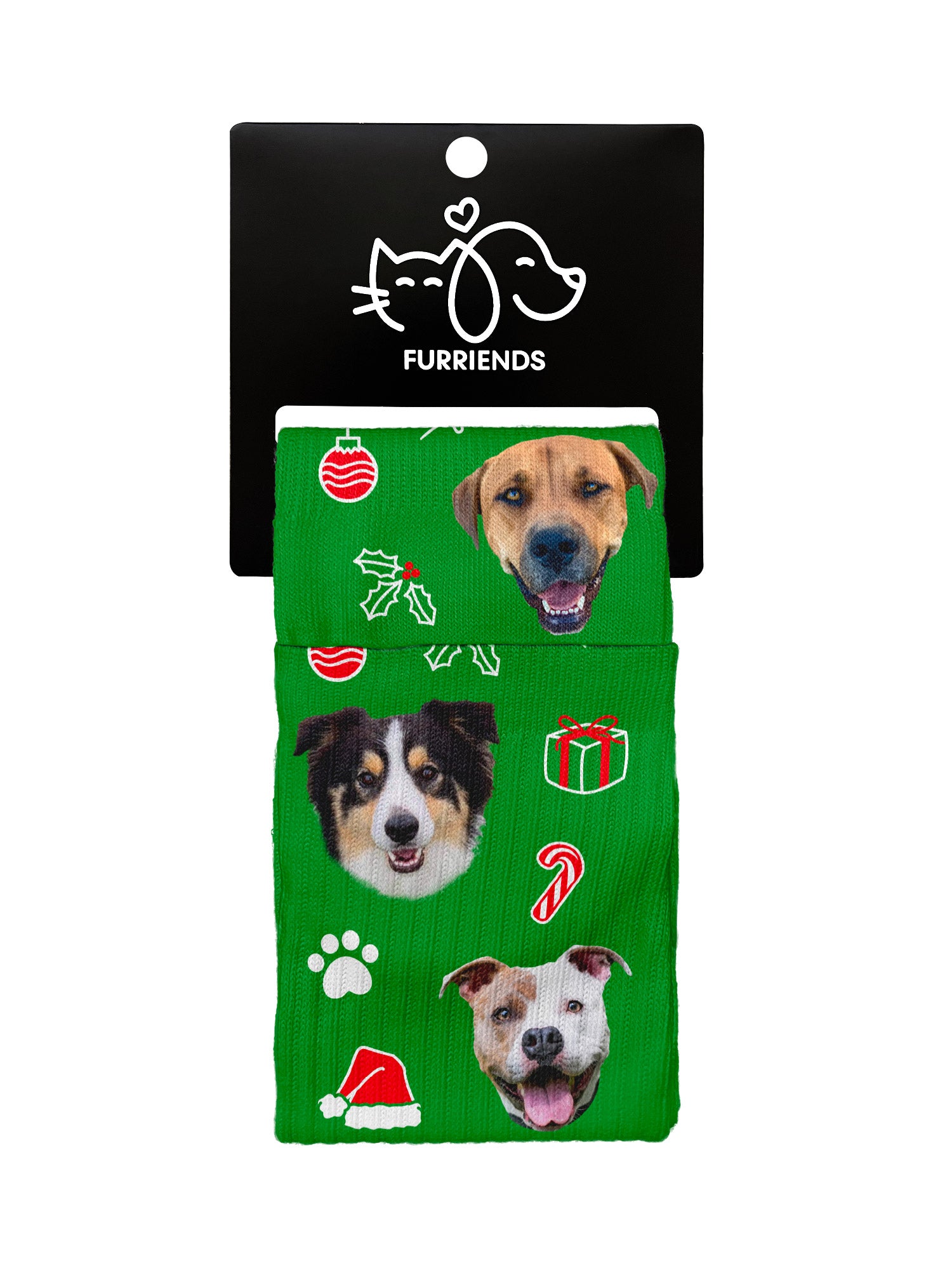 Custom Festive Theme Pet Face Crew Socks