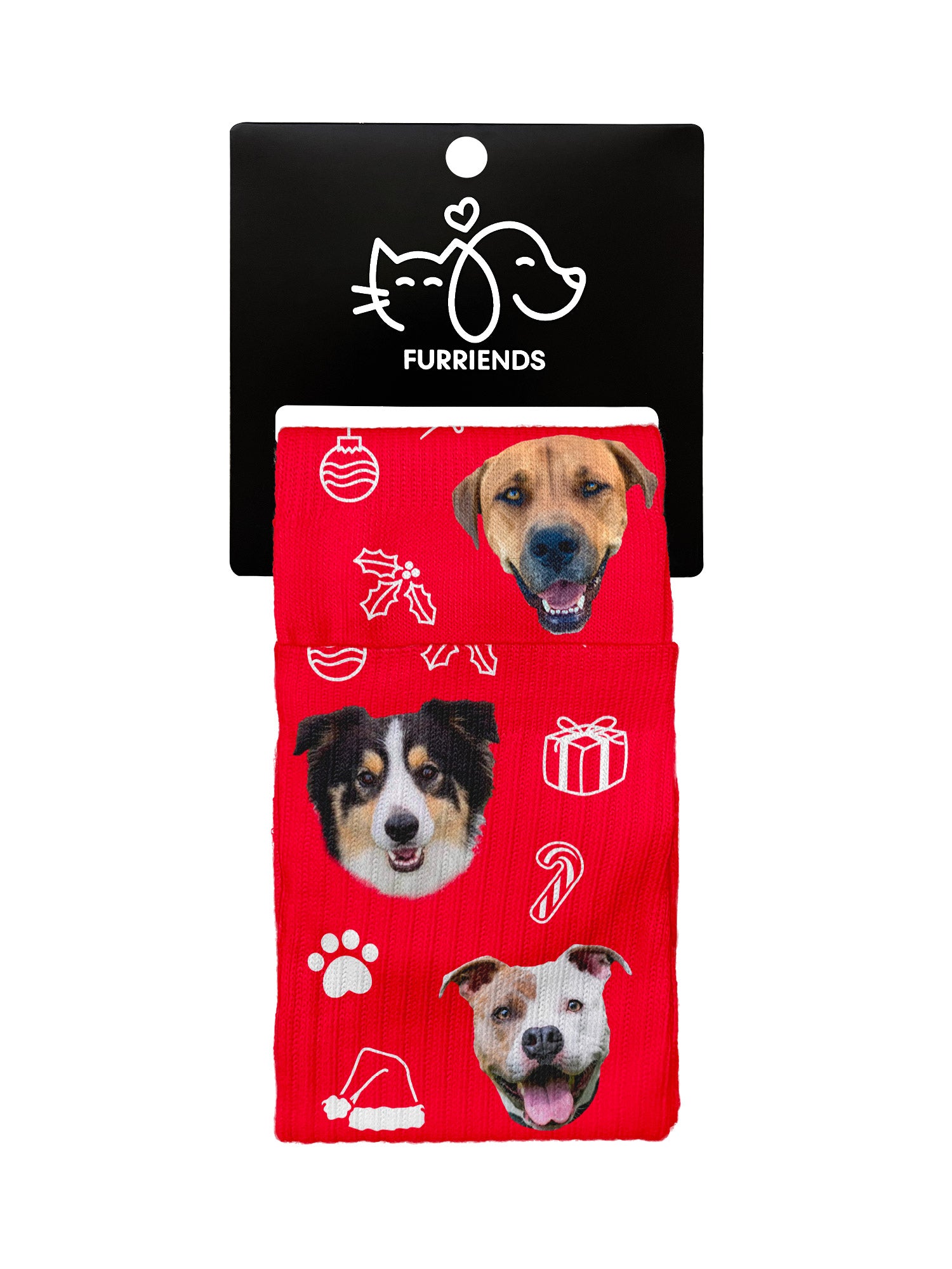 Custom Festive Theme Pet Face Crew Socks