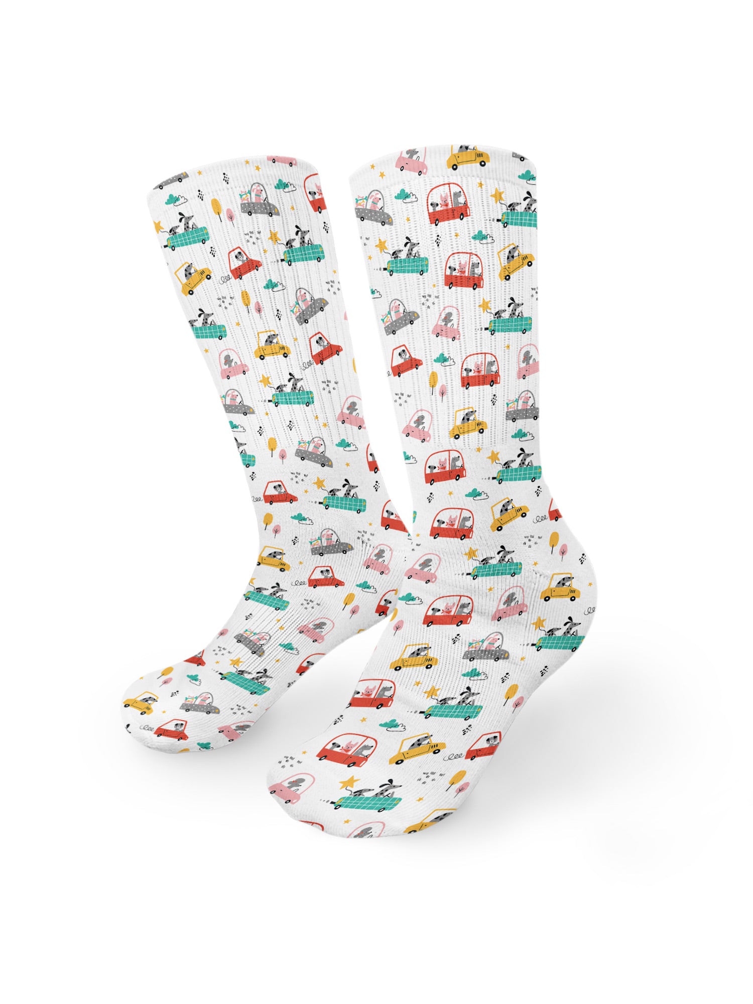 Dogs In Cars Crew Socks