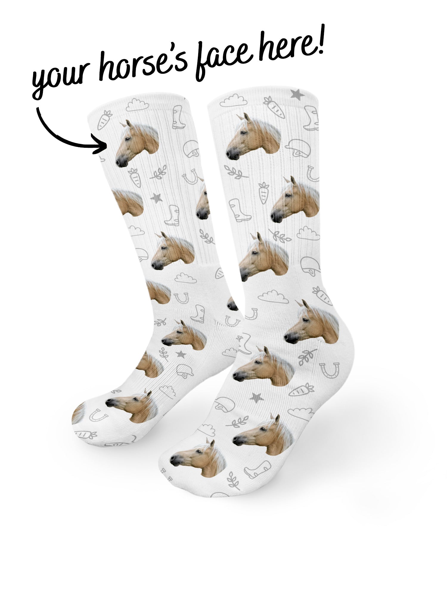 Custom Horse Face Crew Socks