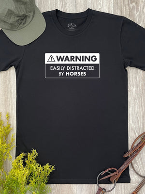 Warning Sign! Easily Distracted By Horses Essential Unisex Tee