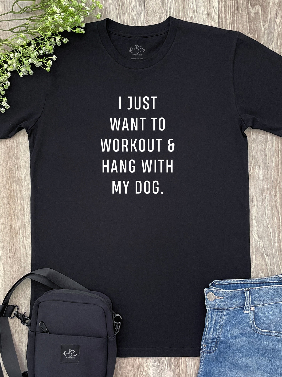 Workout &amp; Hang With My Dog Essential Unisex Tee