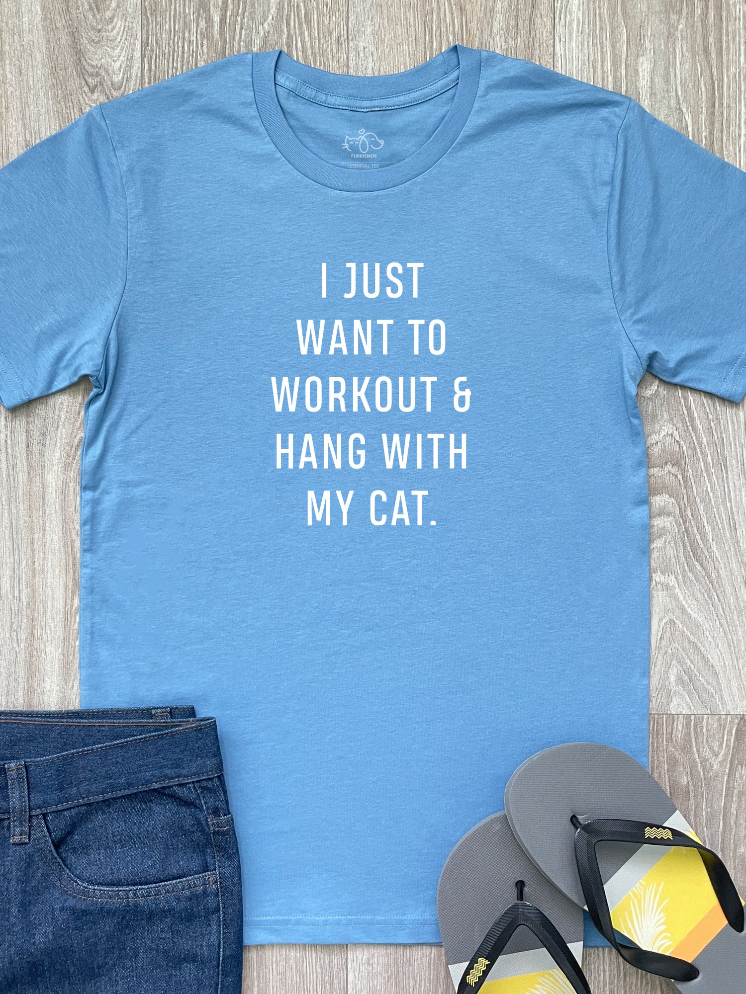 Workout & Hang With My Cat Essential Unisex Tee