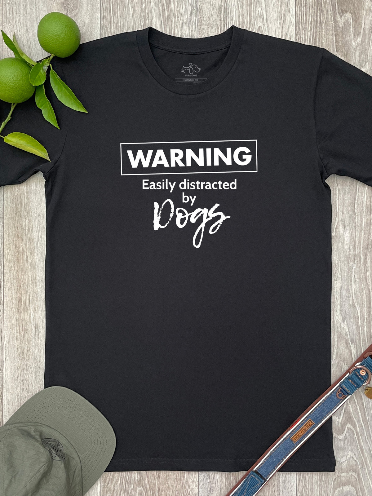 Warning. Easily Distracted By Dogs Essential Unisex Tee