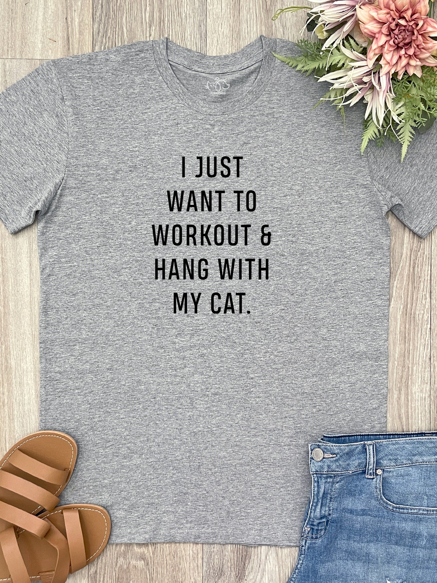 Workout & Hang With My Cat Essential Unisex Tee