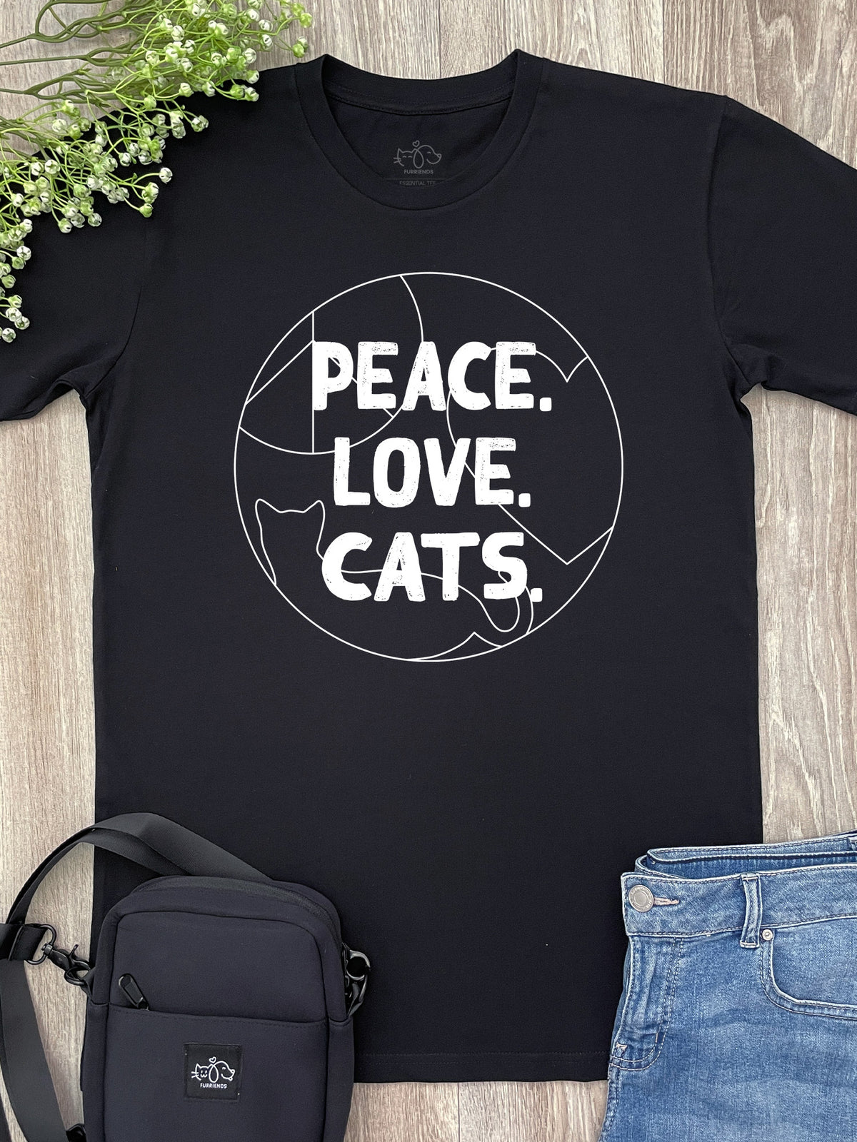 Peace. Love. Cats. Essential Unisex Tee