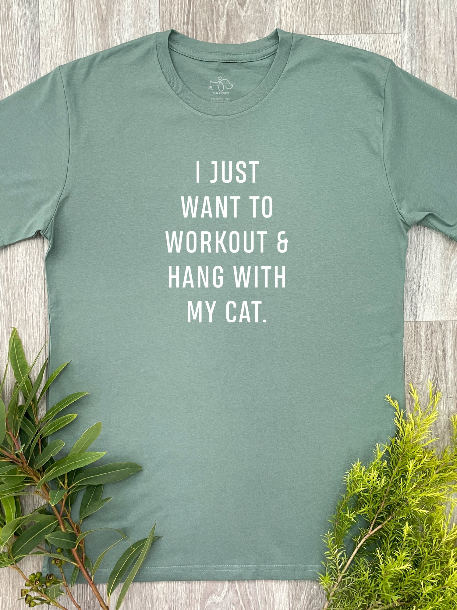 Workout & Hang With My Cat Essential Unisex Tee