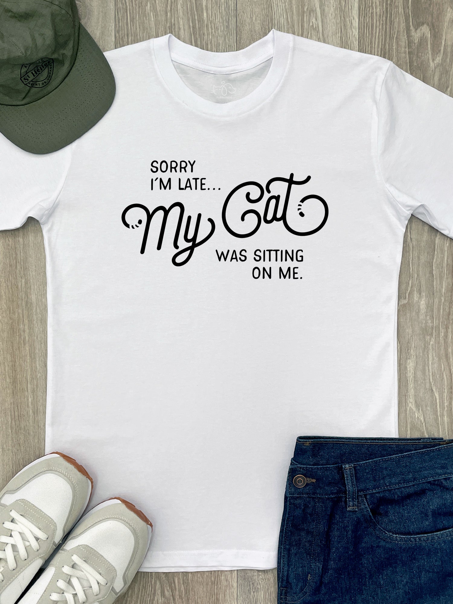 Sorry I'm Late My Cat Was Sitting On Me Essential Unisex Tee