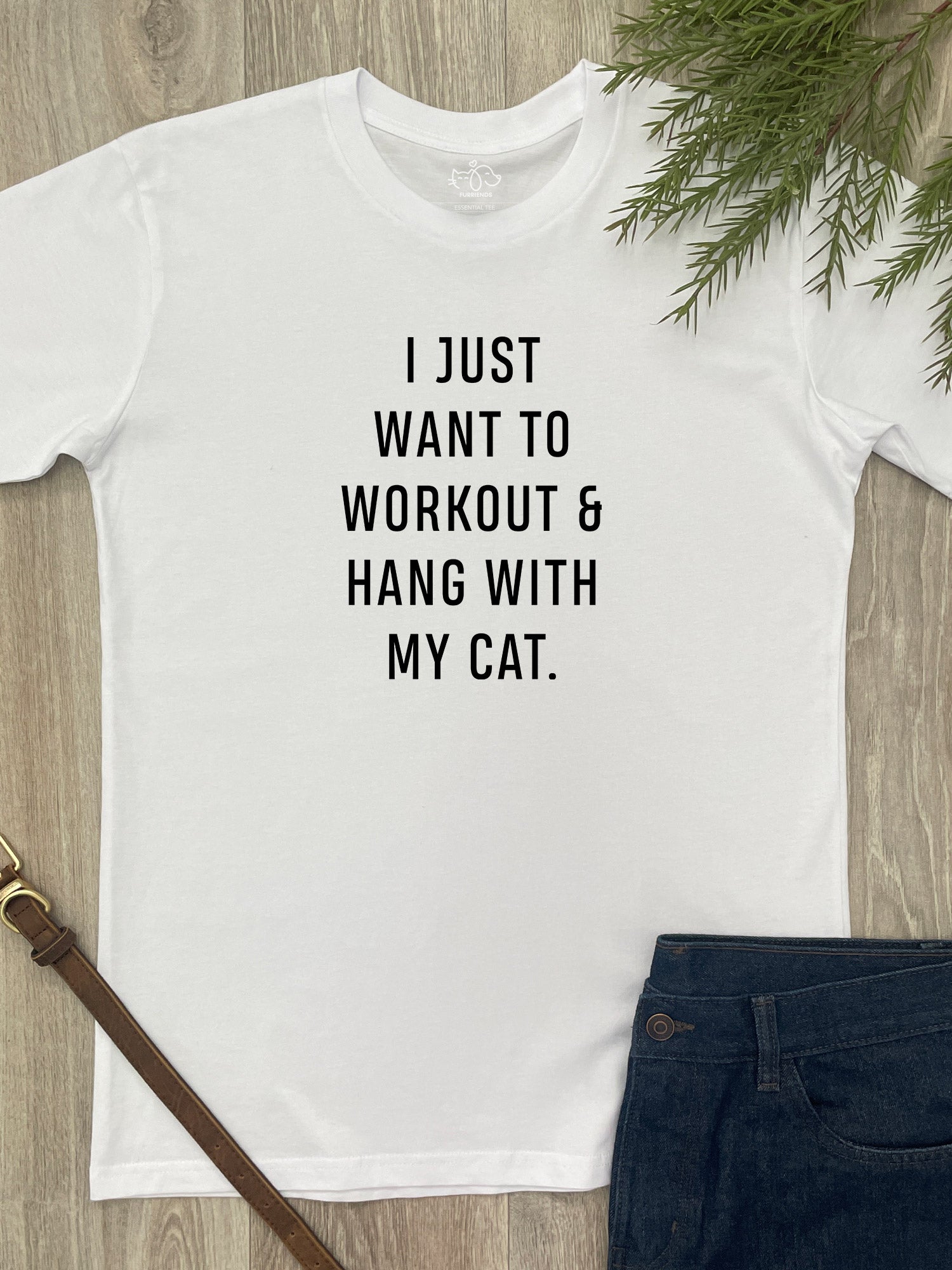 Workout & Hang With My Cat Essential Unisex Tee