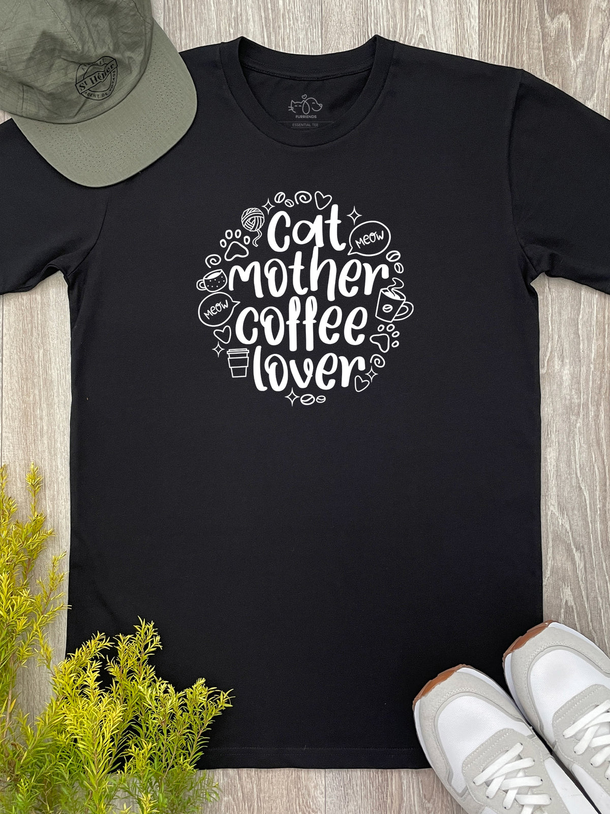 Cat Mother Coffee Lover Essential Unisex Tee