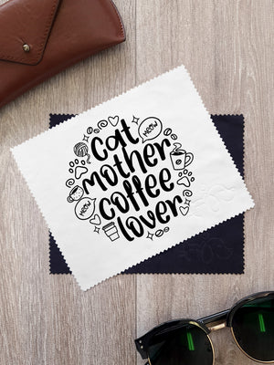 Cat Mother Coffee Lover Microfibre Suede Glasses Cleaning Cloths (Twinpack)