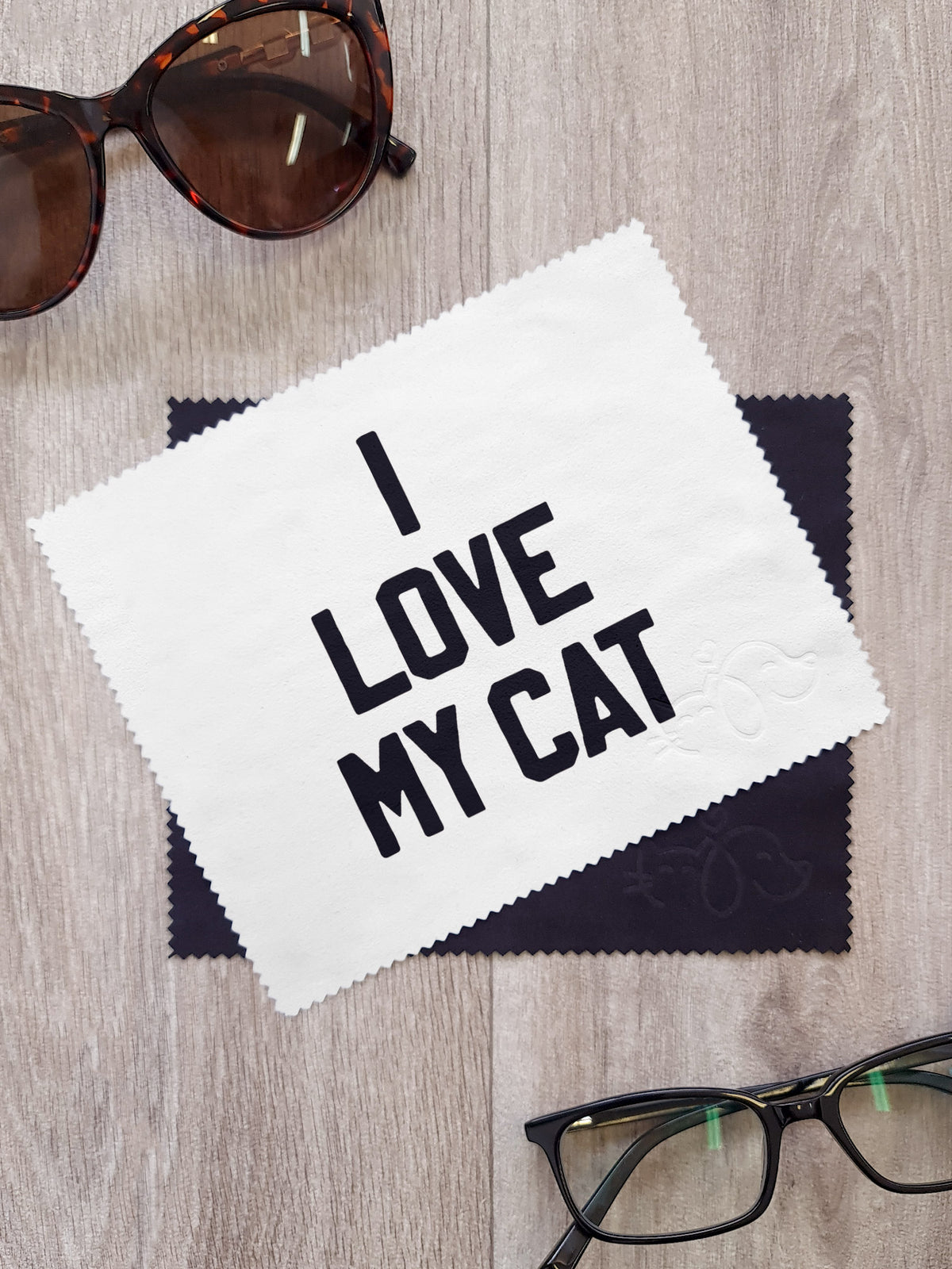 I Love My Cat Microfibre Suede Glasses Cleaning Cloths (Twinpack)