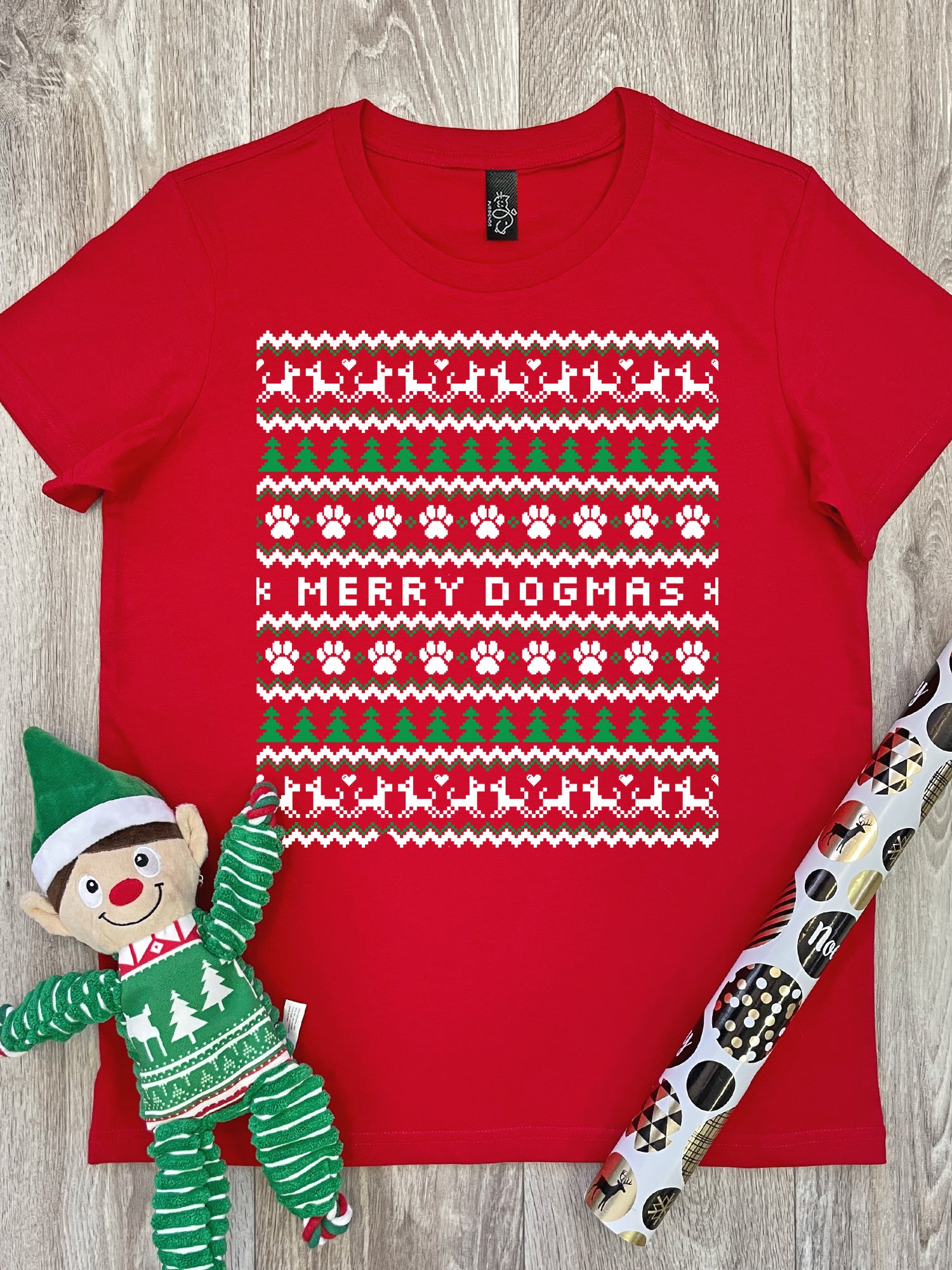 Merry Dogmas Ugly Sweater Ava Women's Regular Fit Tee