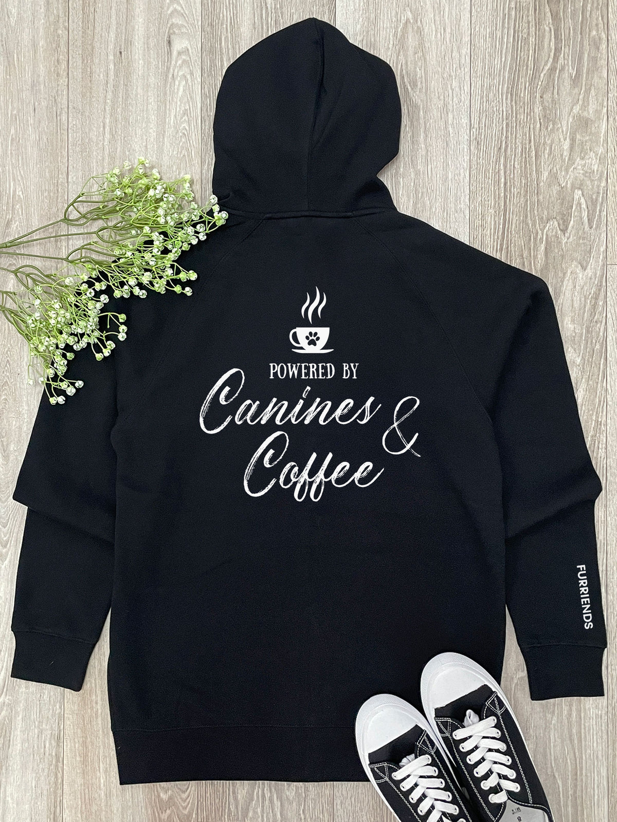 Canines &amp; Coffee Zip Front Hoodie