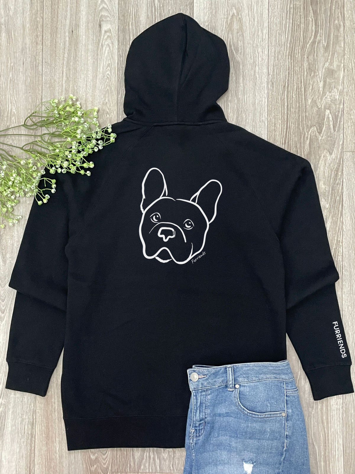 French Bulldog Zip Front Hoodie