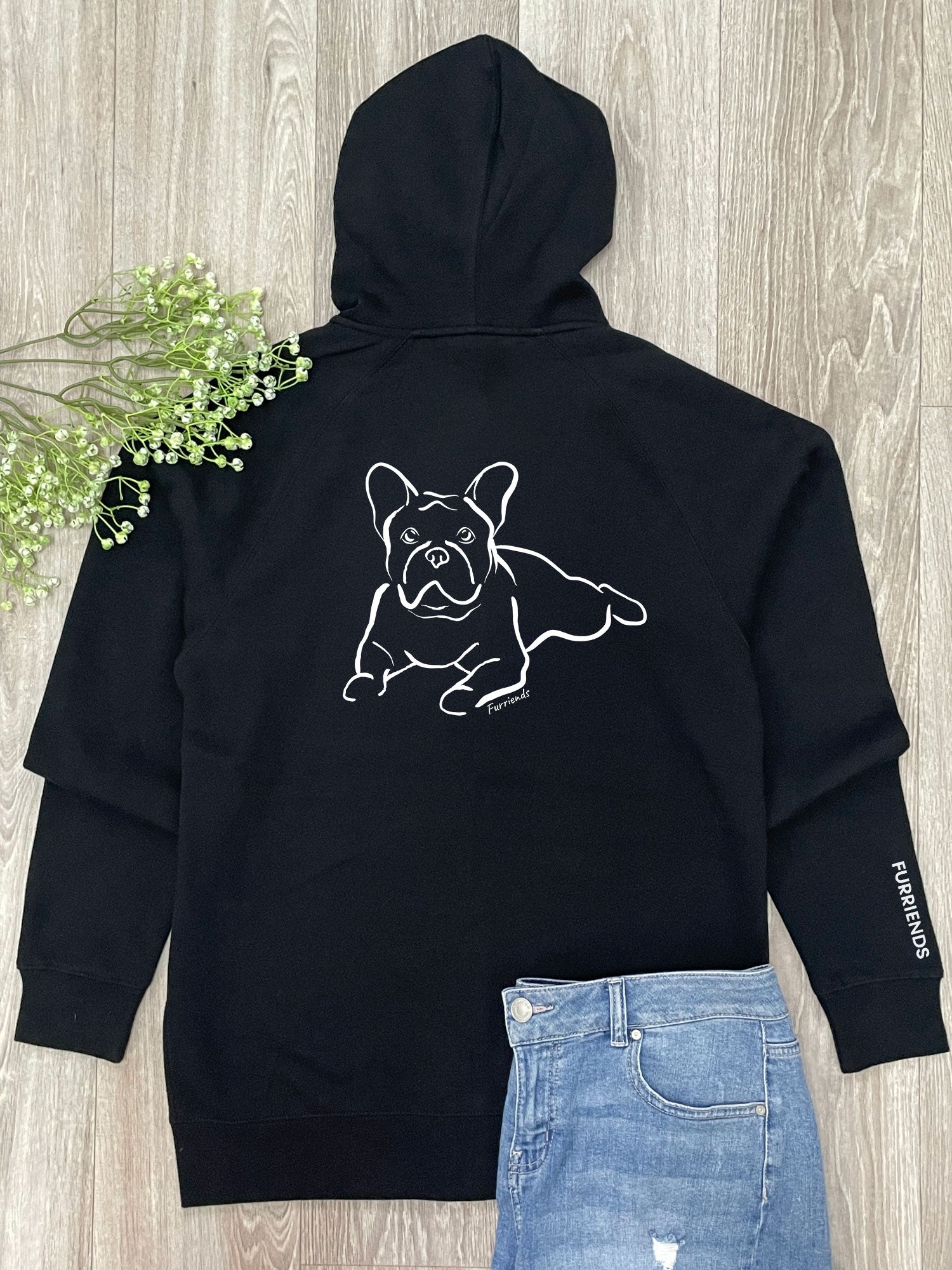 French Bulldog Zip Front Hoodie