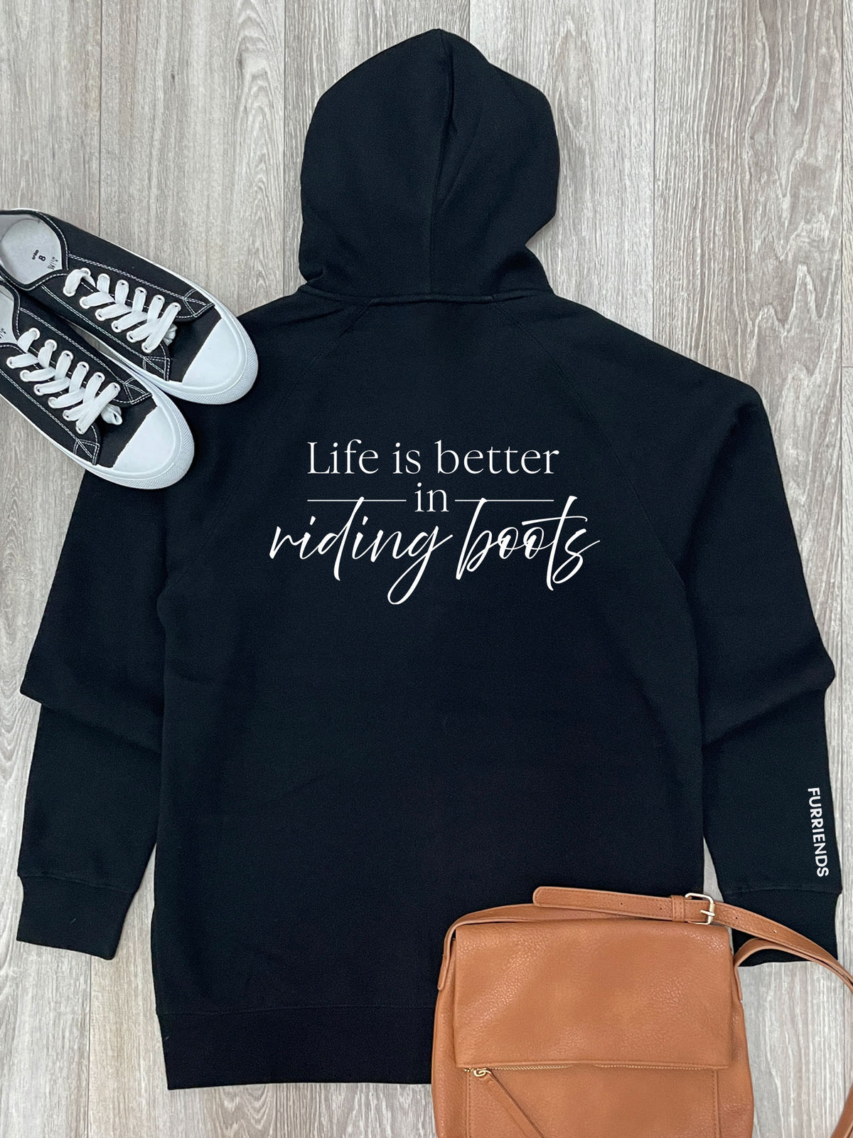 Life Is Better In Riding Boots Zip Front Hoodie