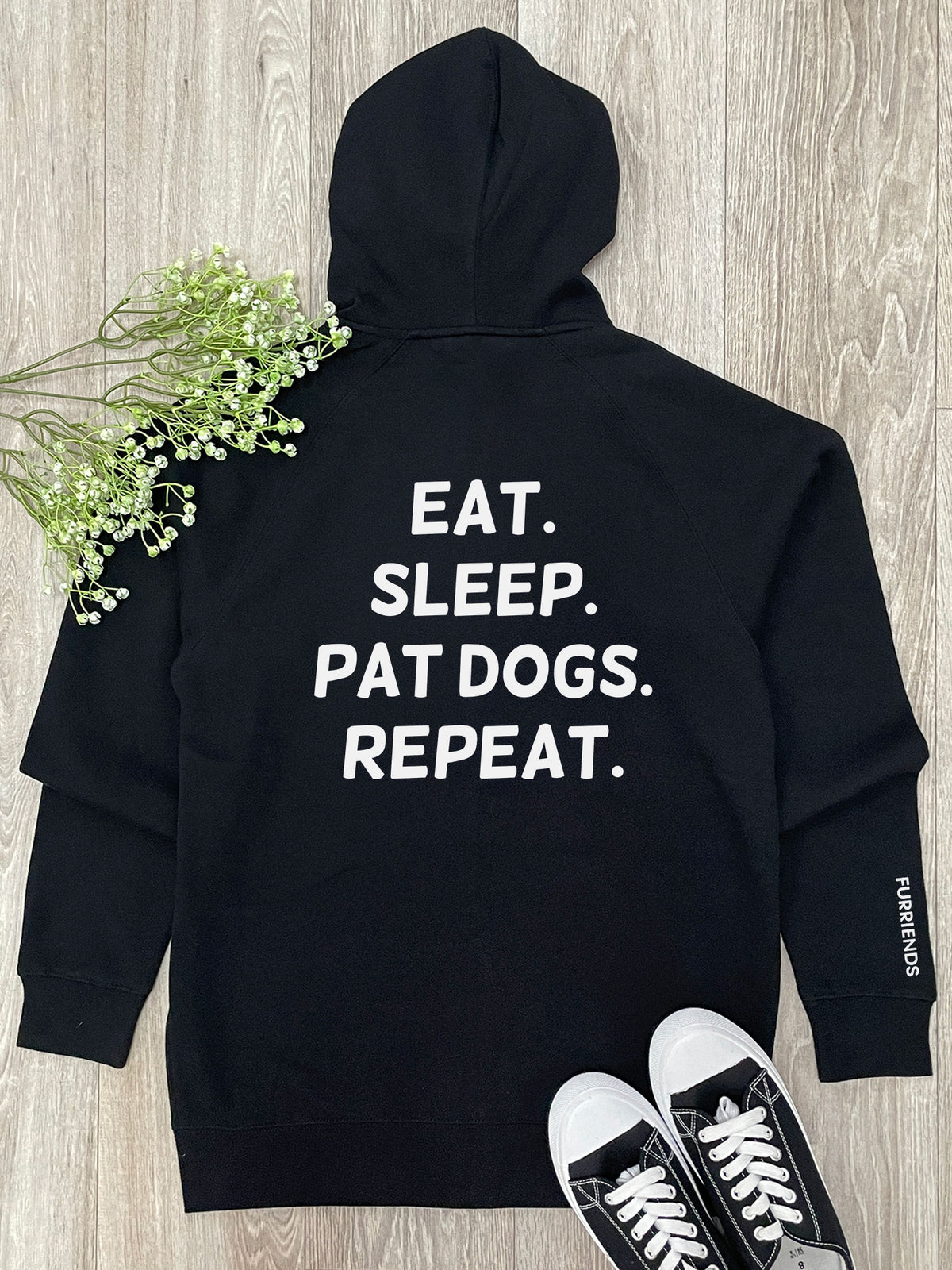 Eat. Sleep. Pat Dogs. Repeat. Zip Front Hoodie