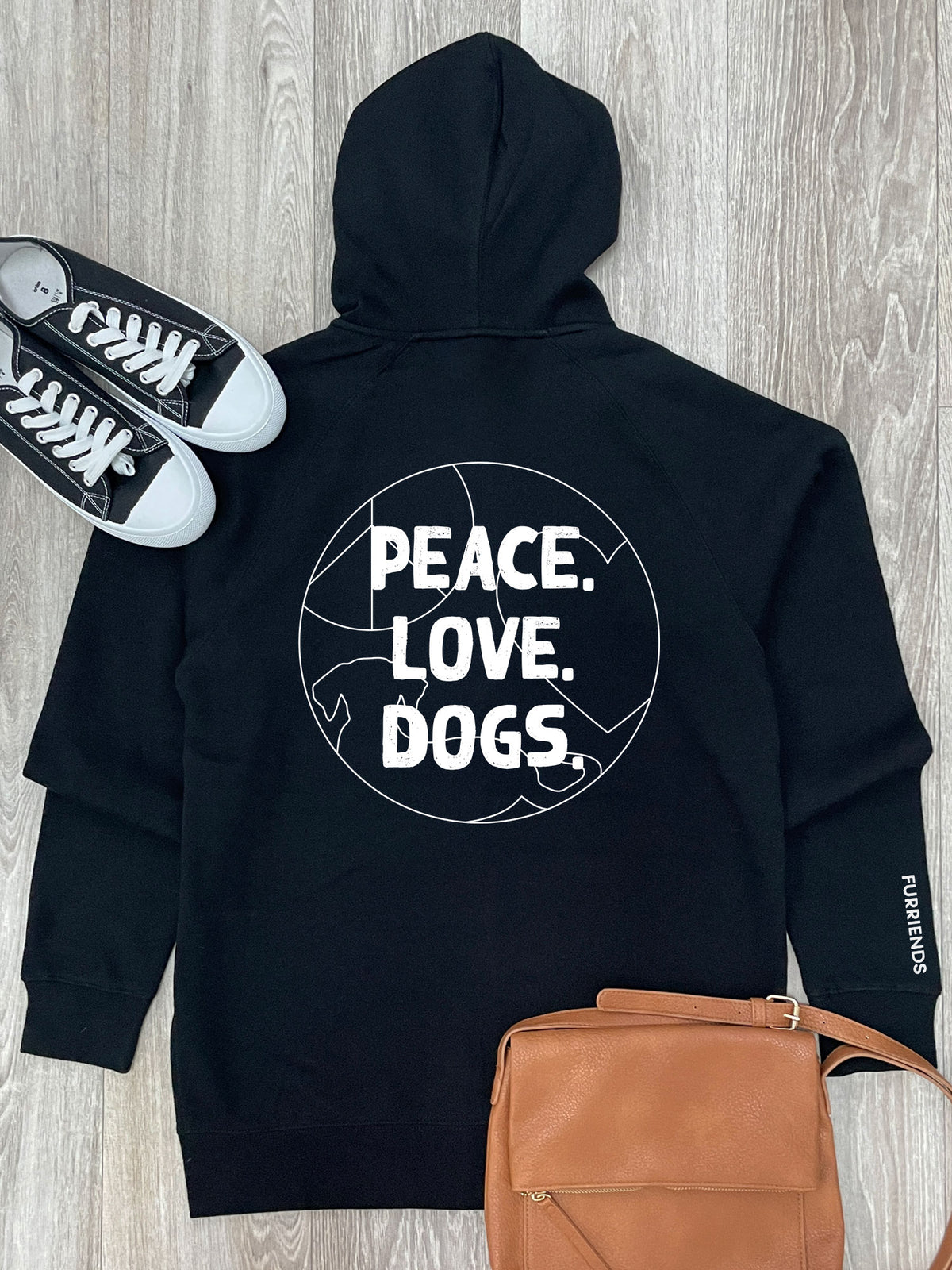 Peace. Love. Dogs. Zip Front Hoodie