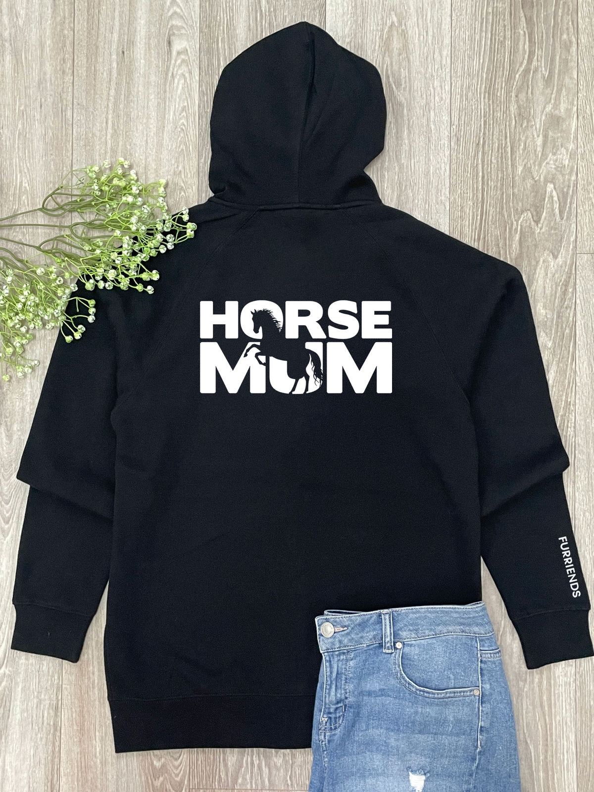 Horse Mum Silhouette Zip Front Hoodie