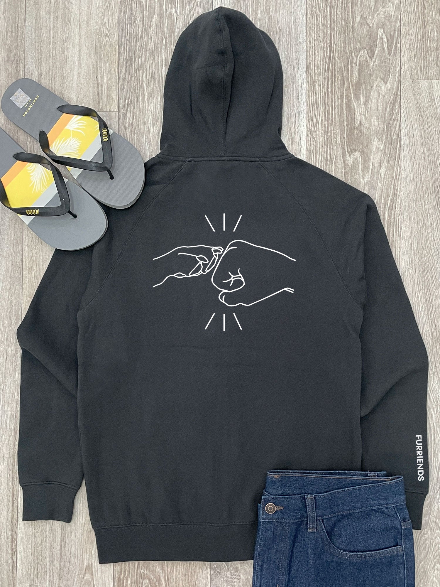 Paw Fist Bump Zip Front Hoodie