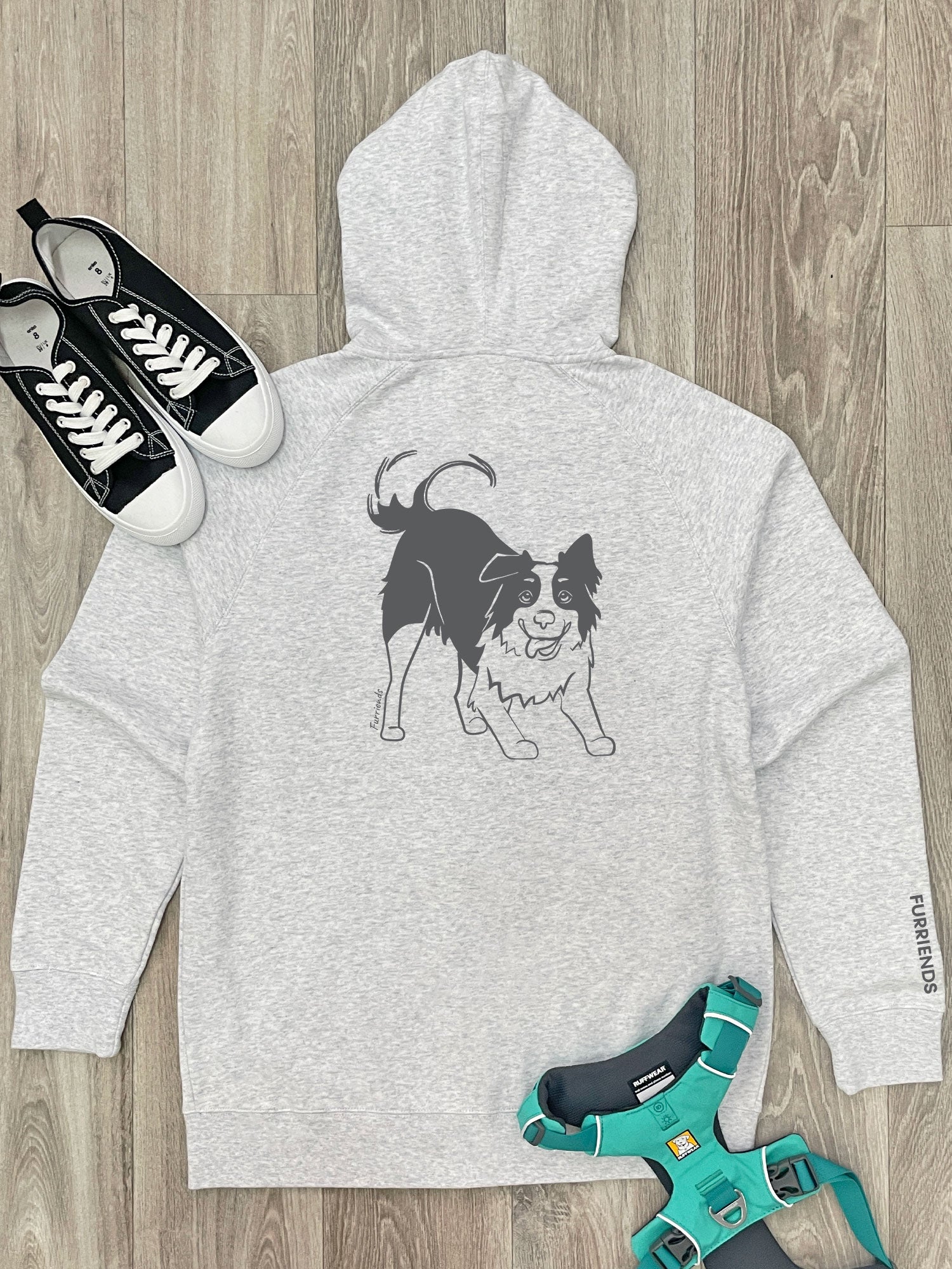 Border Collie Zip Front Hoodie