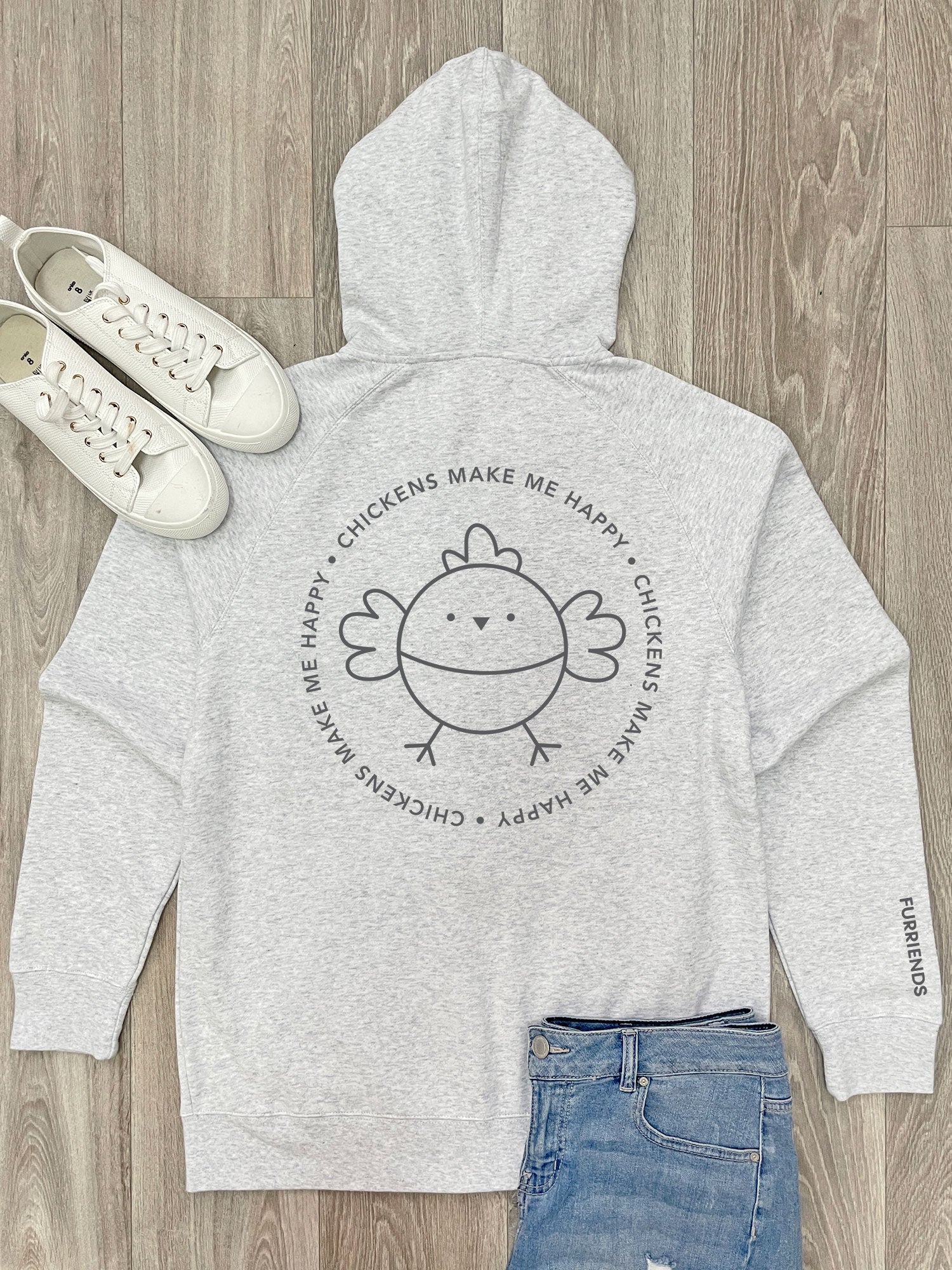 Chickens Make Me Happy Zip Front Hoodie