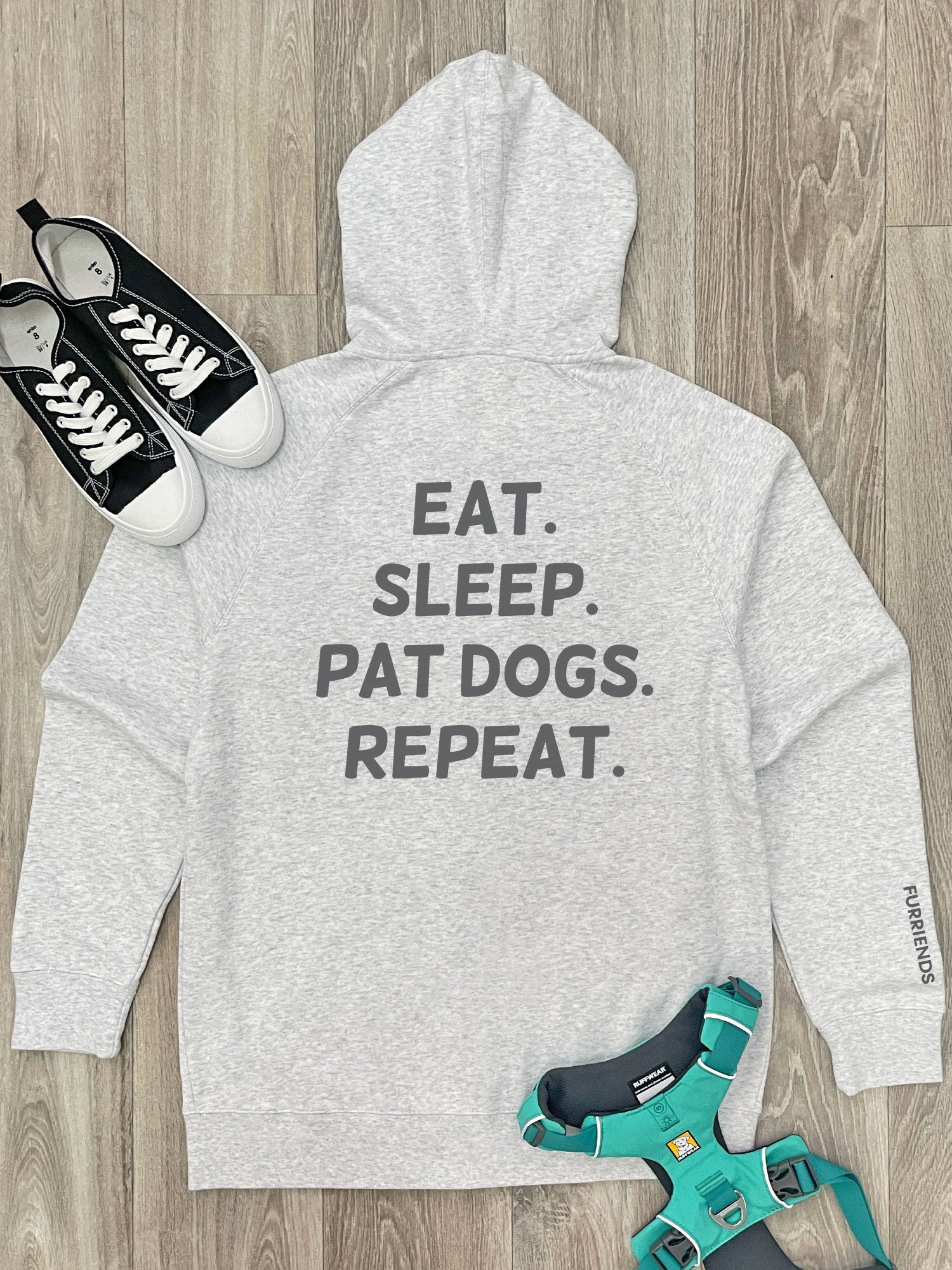 Eat. Sleep. Pat Dogs. Repeat. Zip Front Hoodie