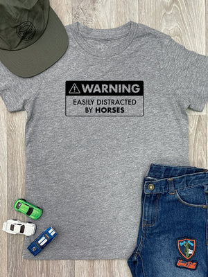 Warning Sign! Easily Distracted By Horses Youth Tee