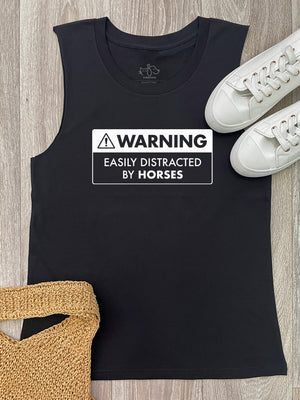 Warning Sign! Easily Distracted By Horses Marley Tank