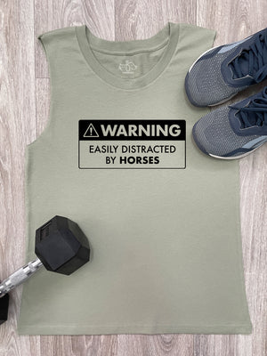 Warning Sign! Easily Distracted By Horses Marley Tank