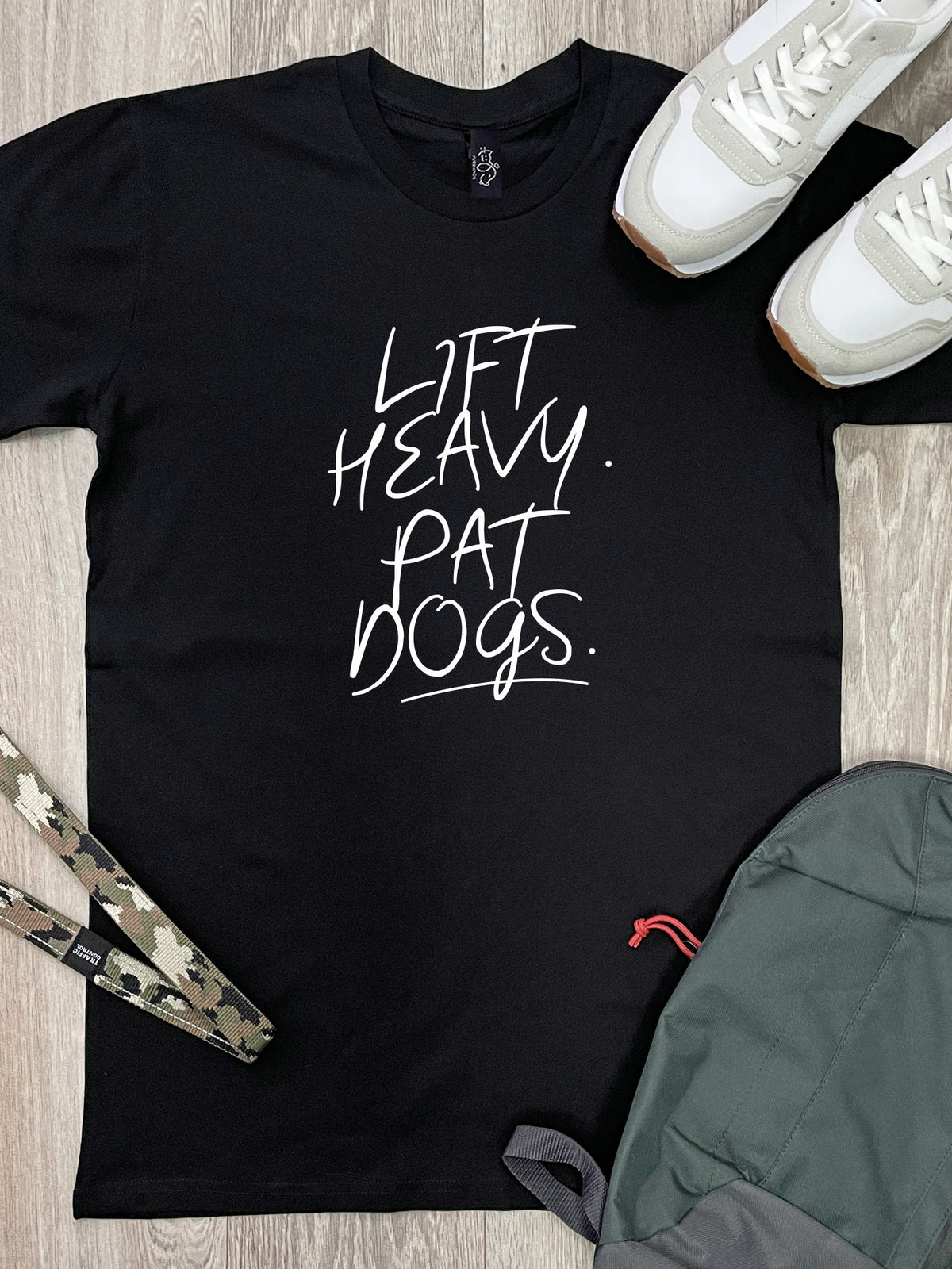 Lift Heavy. Pat Dogs. Essential Unisex Tee