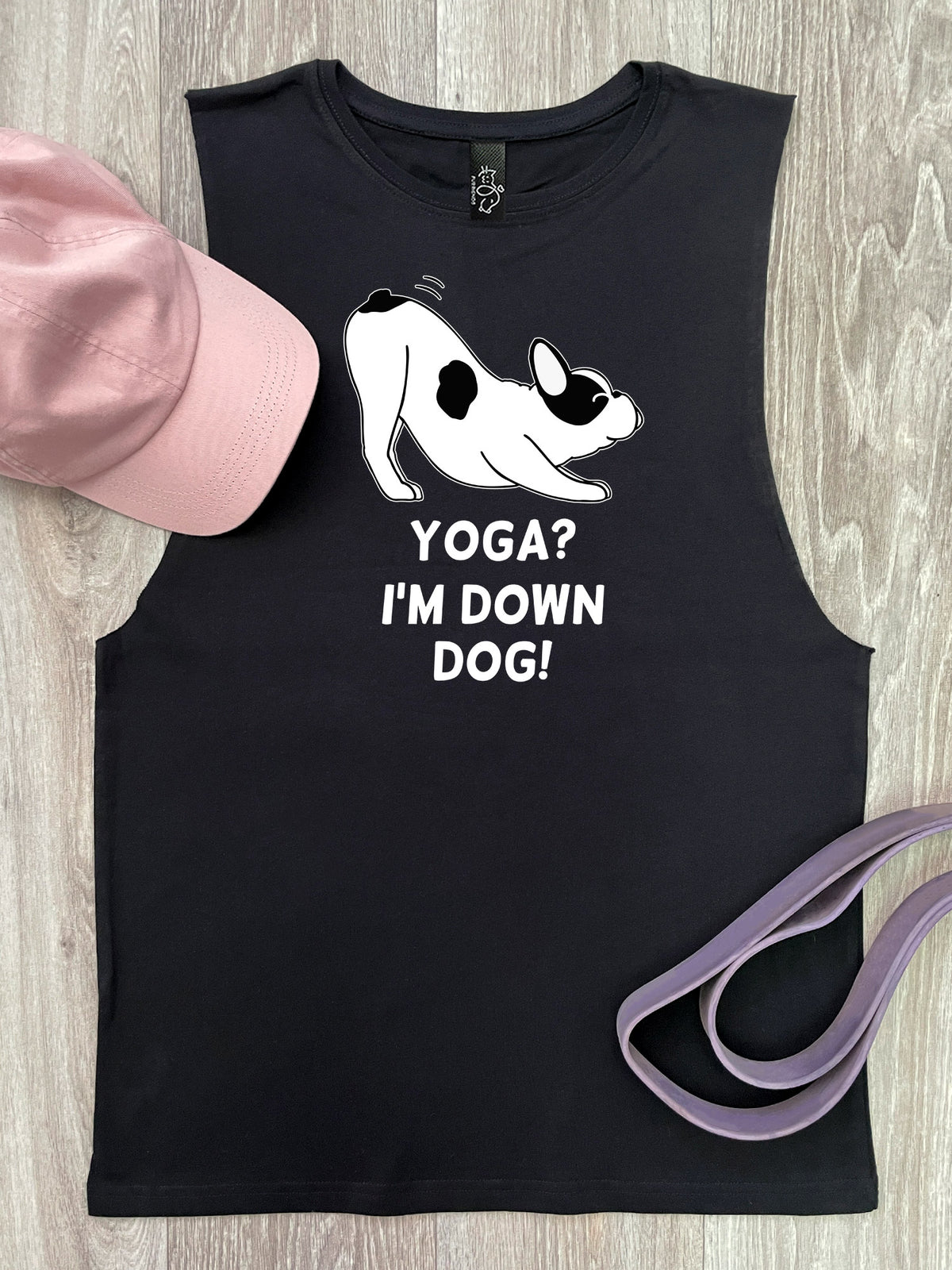 Yoga? I&#39;m Down Dog! Axel Drop Armhole Muscle Tank