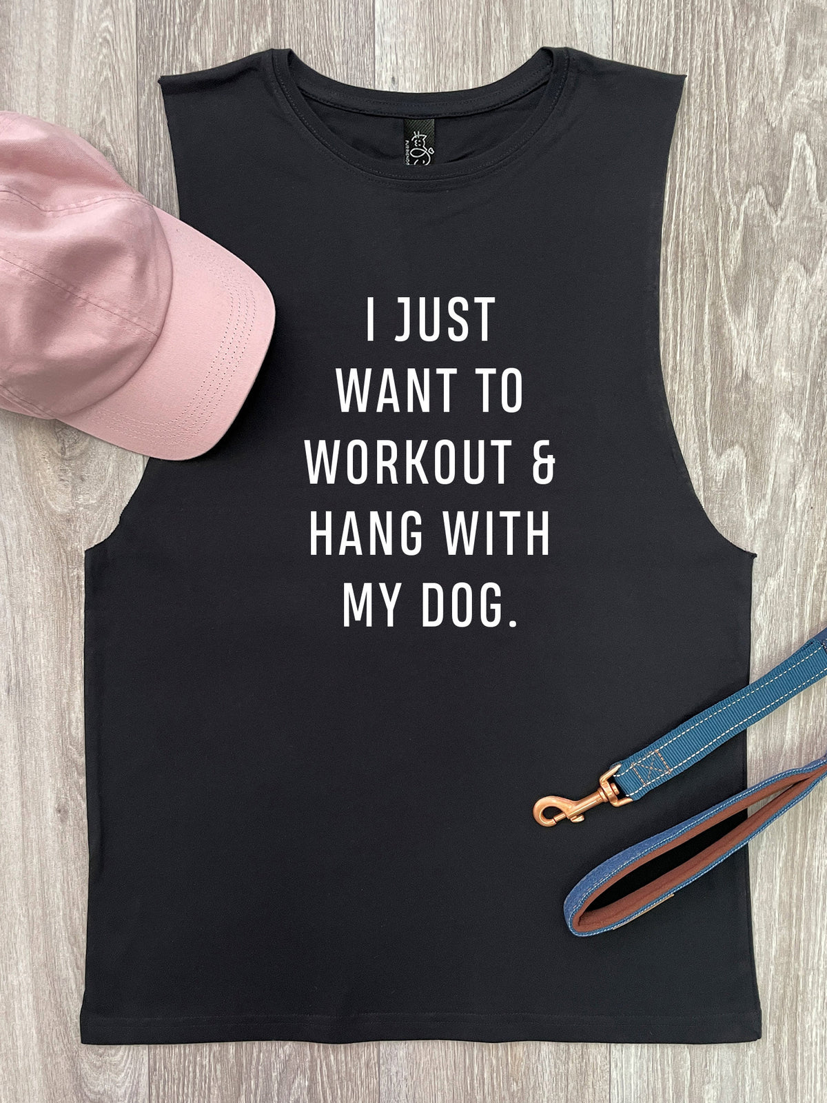 Workout &amp; Hang With My Dog Axel Drop Armhole Muscle Tank