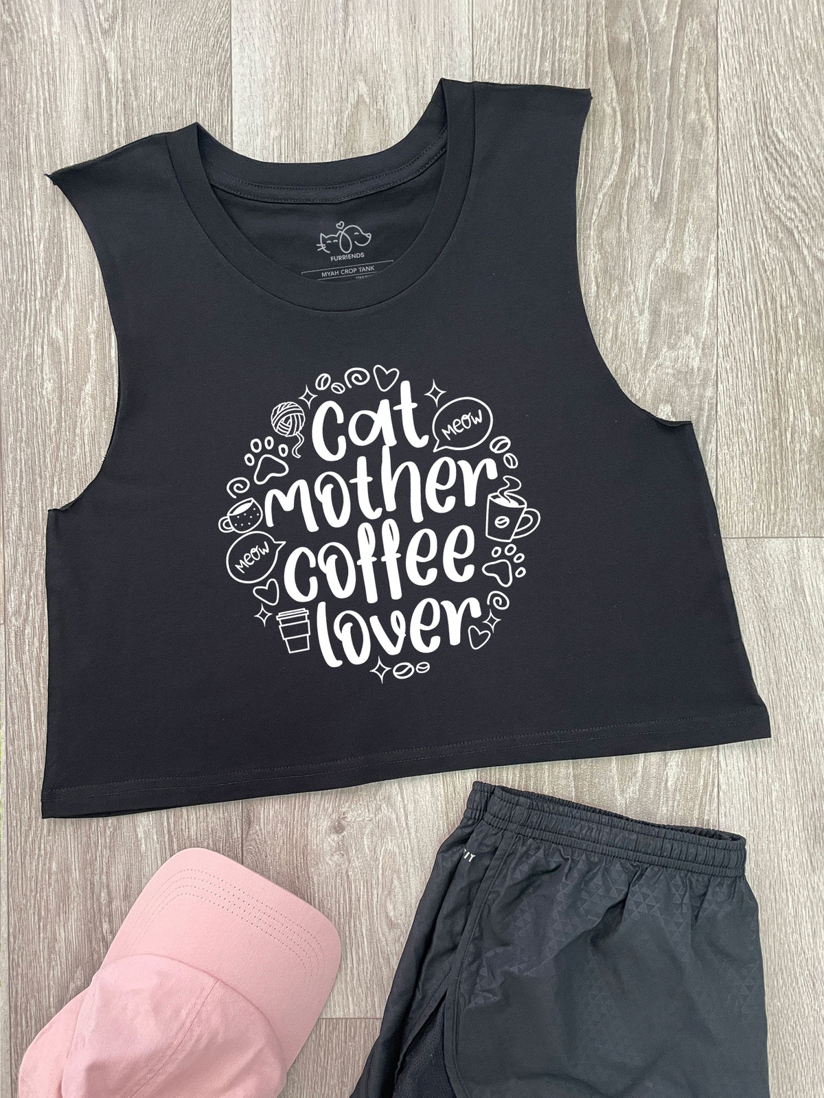 Cat Mother Coffee Lover Myah Crop Tank