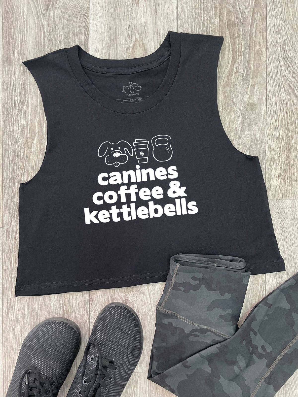 Canines, Coffee &amp; Kettlebells Myah Crop Tank