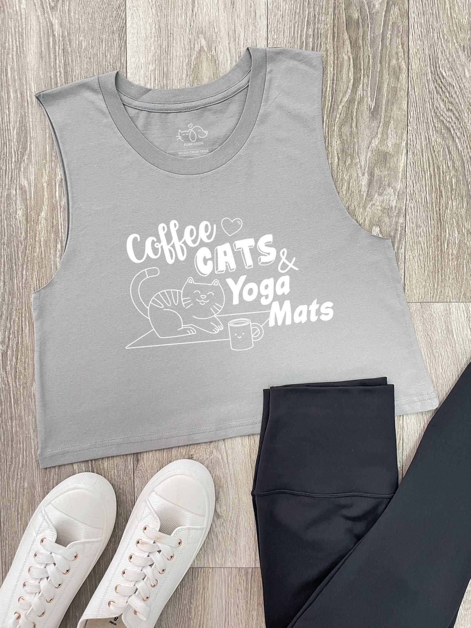 Coffee Cats & Yoga Mats Myah Crop Tank