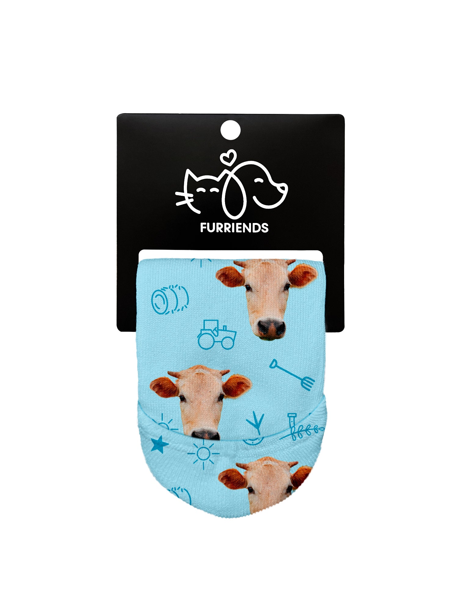 Custom Farm Animal Face No-Show Socks