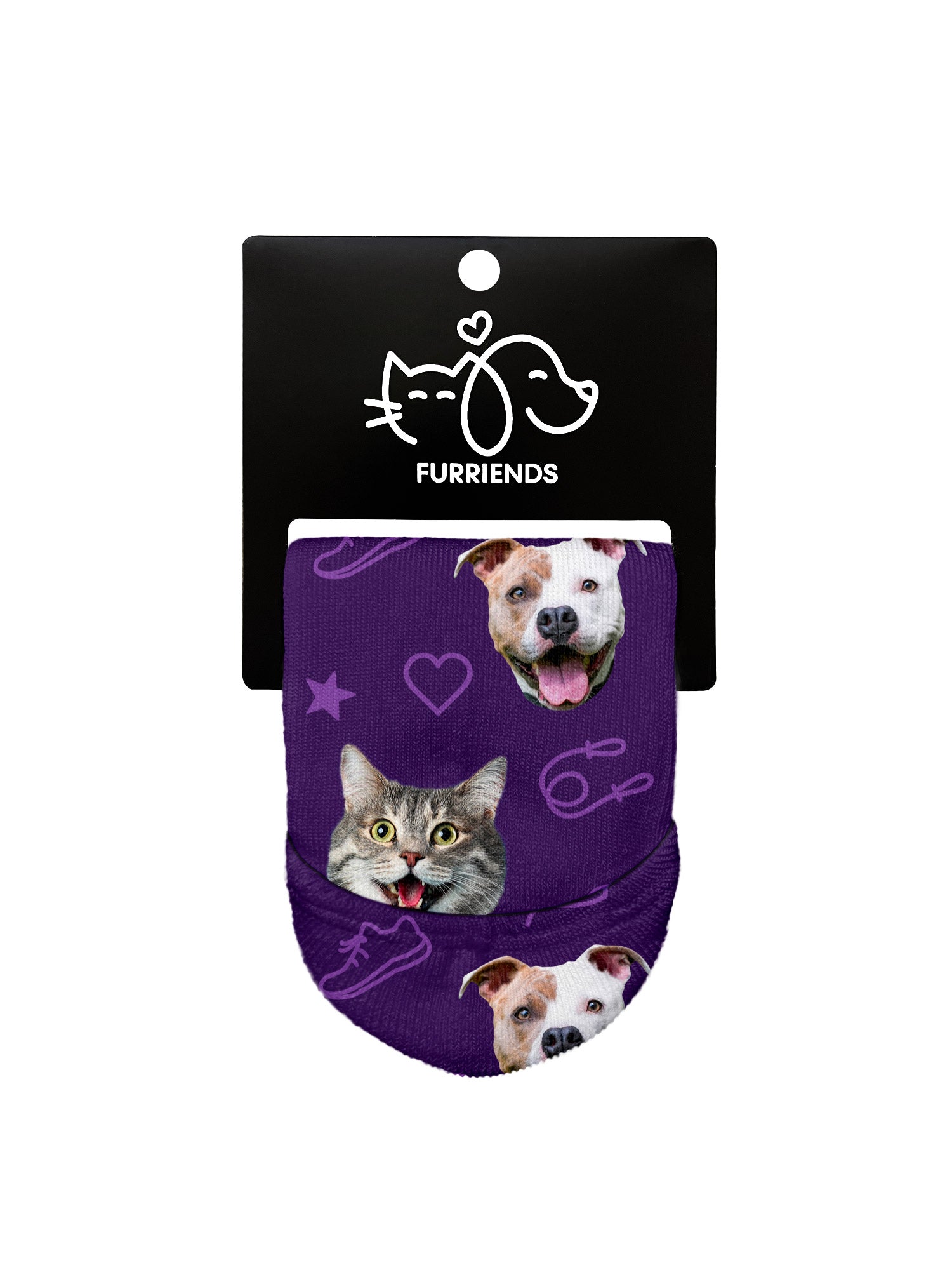 Custom Gym Theme Pet Face No-Show Socks